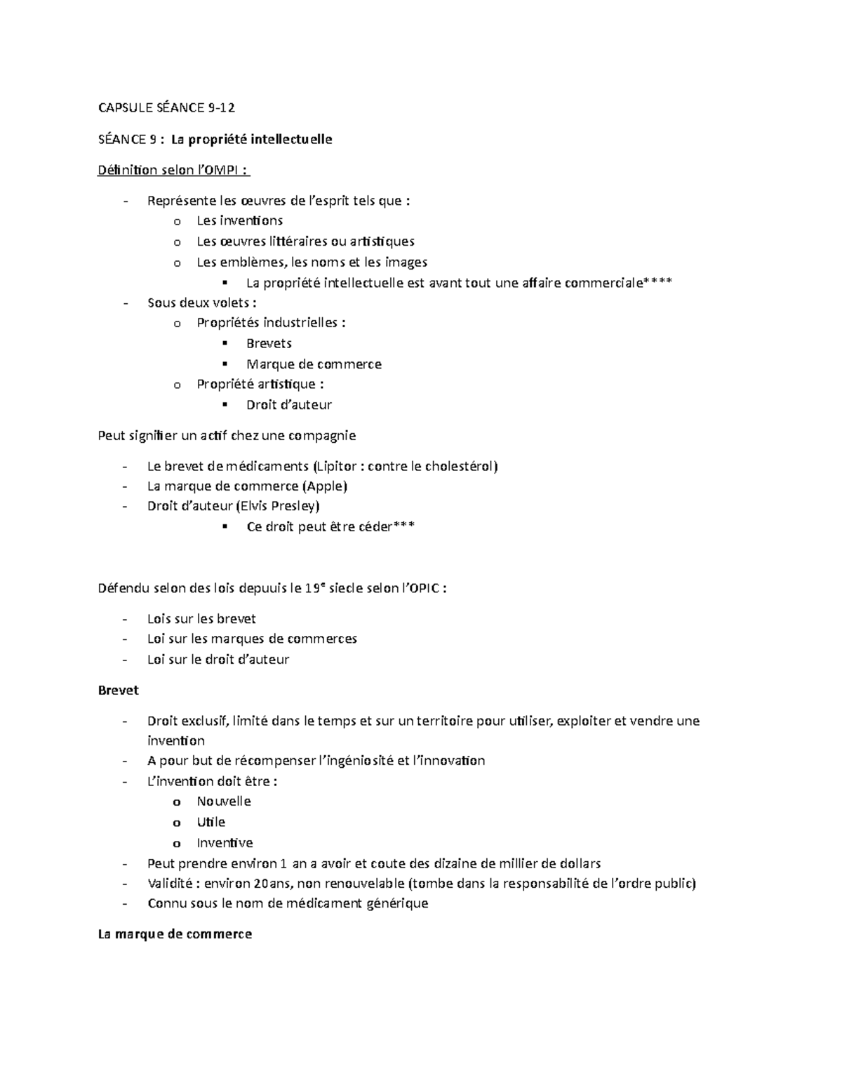 Capsule Séance 912 CAPSULE SÉANCE 9 SÉANCE 9 La propriété