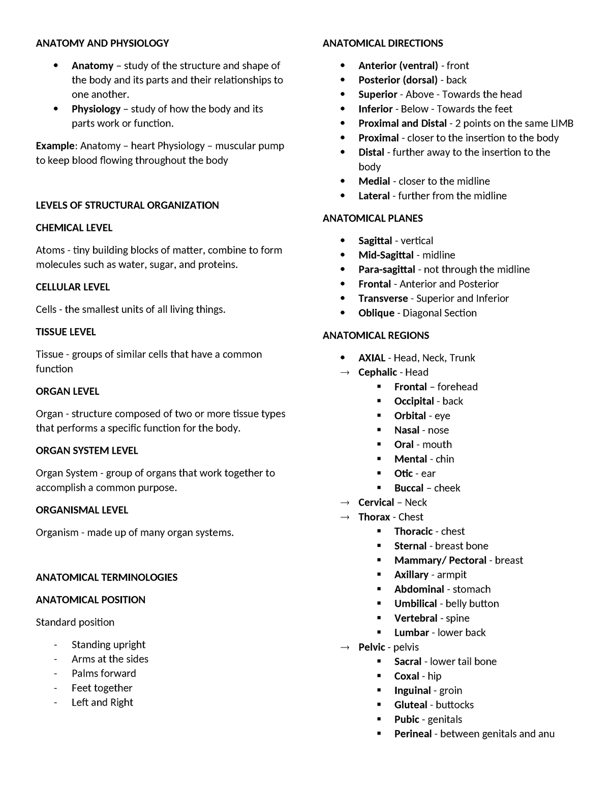 ANaphy-Lesson-1 - ANATOMY AND PHYSIOLOGY Anatomy – Study Of The ...