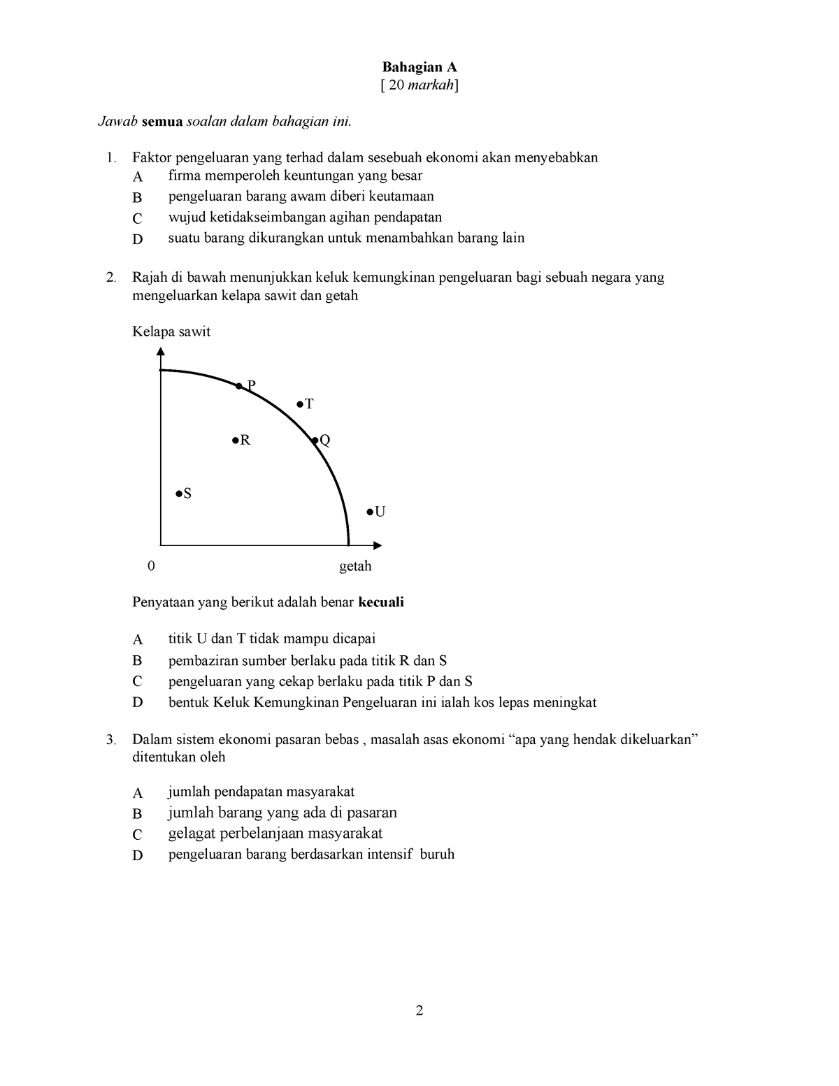 Soalan Smkdb 8 - Question For Latihan - B Barang Modal Bahagian A [ 20 ...