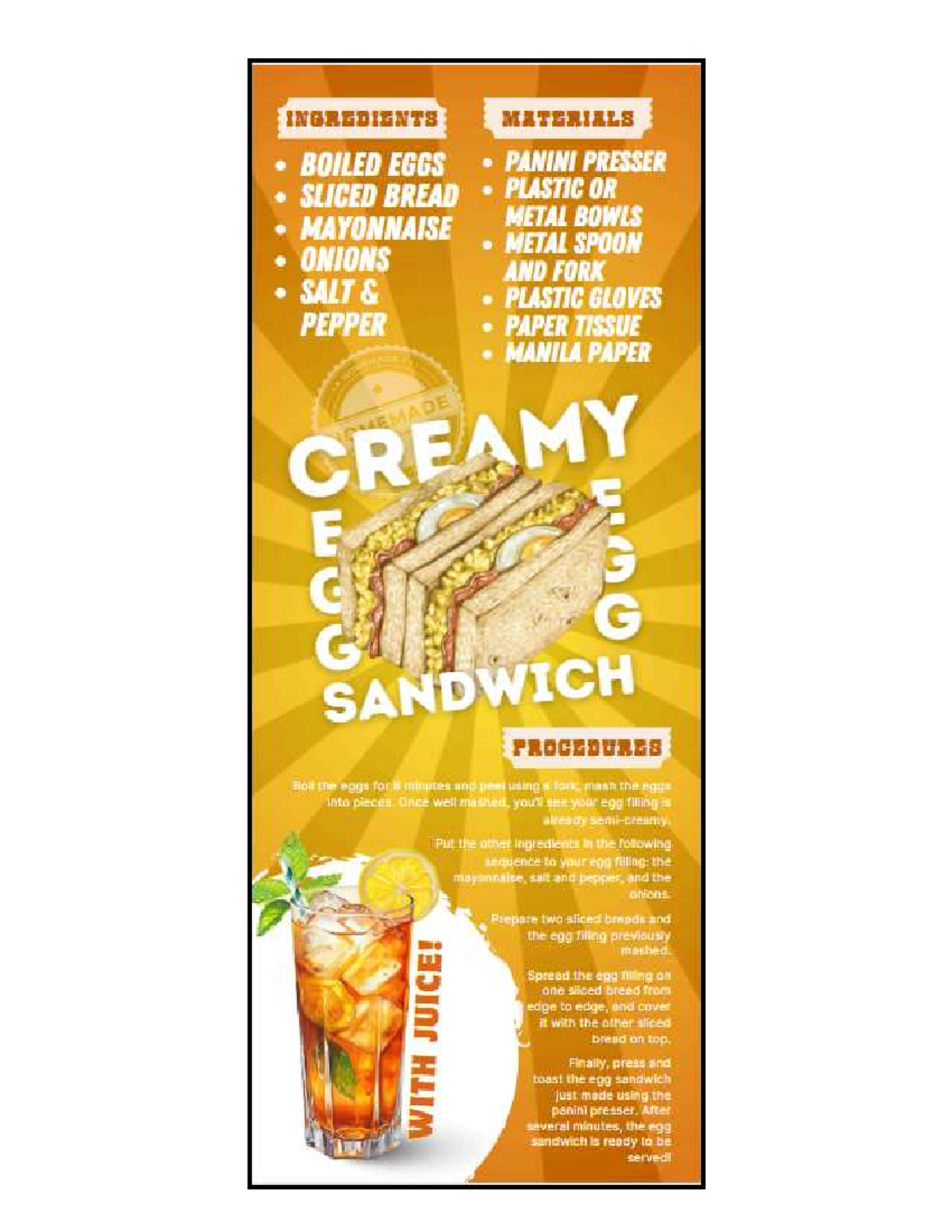 TPE 2204 Food Festival This file contains procedures on how to make a