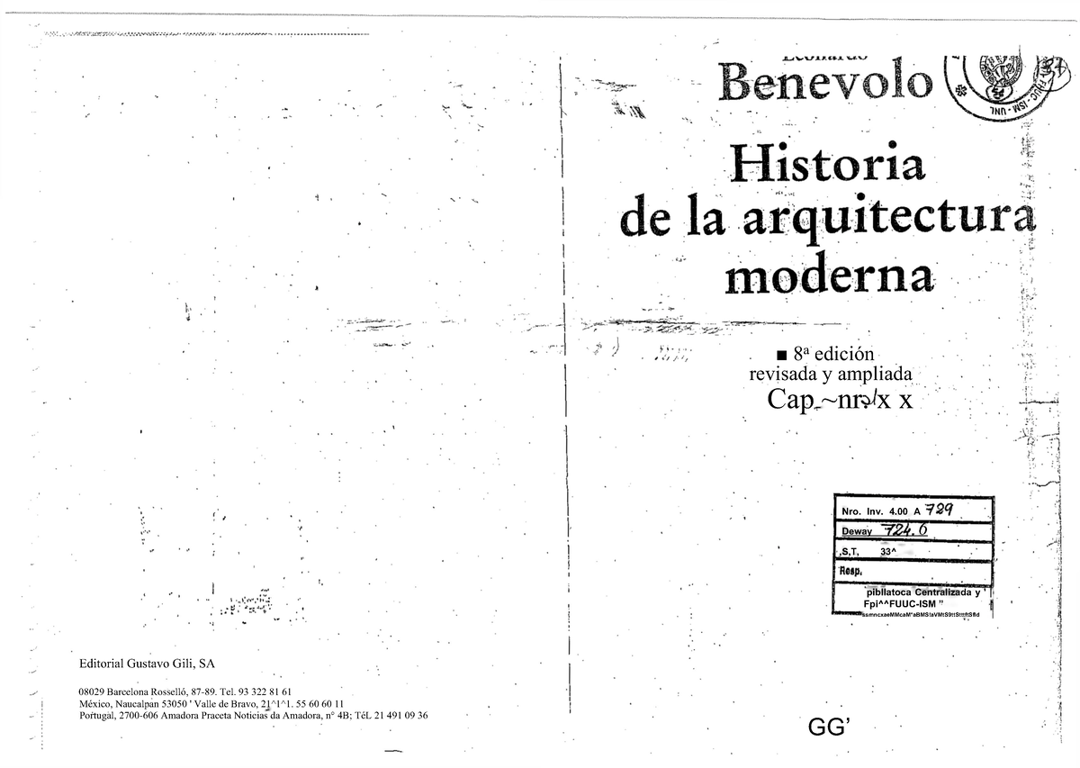 Benévolo, Leonardo Caps. III Al X Historia De La Arquitectura Moderna ...