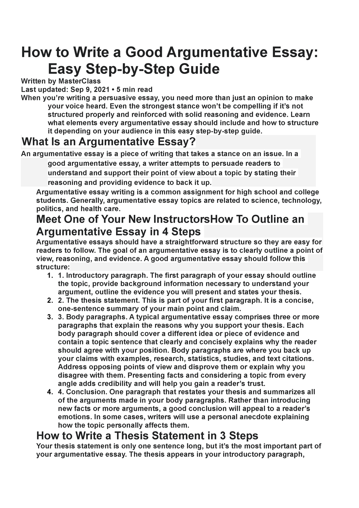 Argumentative Essay How To Write A Good Argumentative Essay Easy Step By Step Guide Written 8386