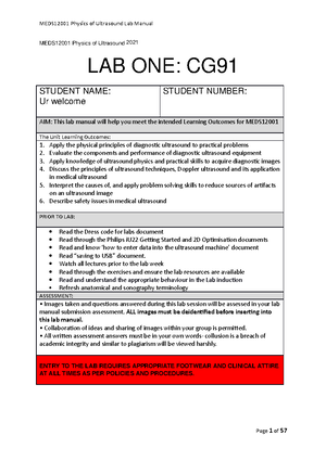 Week 1 key points - Lecture notes 1 - MEDI11002: PHYSICS FOR HEALTH ...