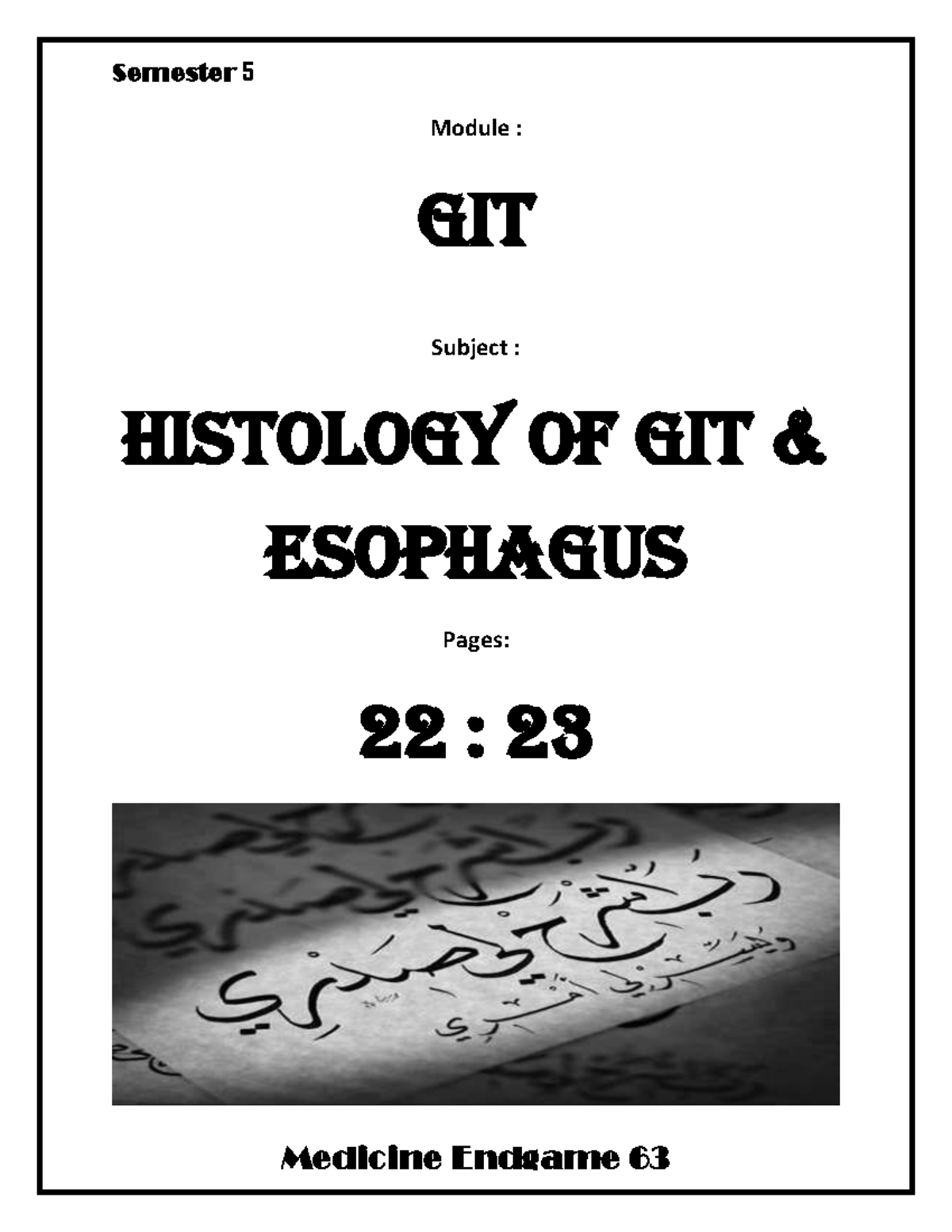 Histology - physiology pathology - Module : git Subject : HISTOLOGY of ...