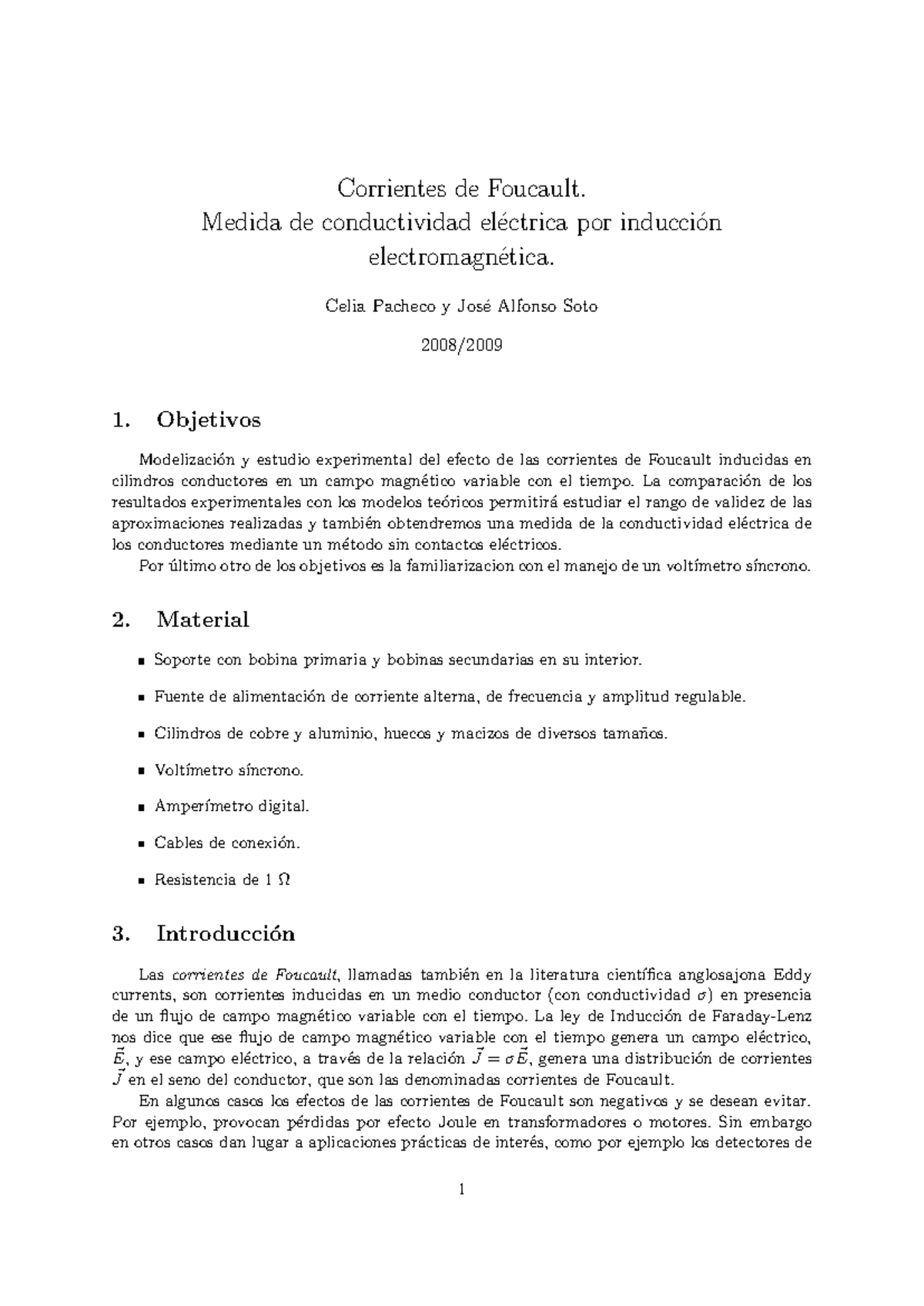 Foucault - Medida de conductividad el ́ectrica por inducci ́on ...