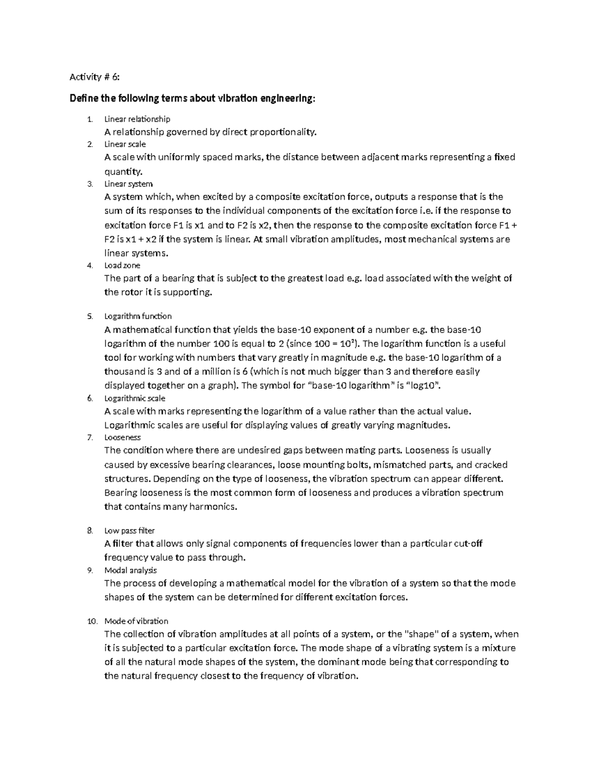 Activities, lesson and summaries of lecture on Vibration Engineering ...