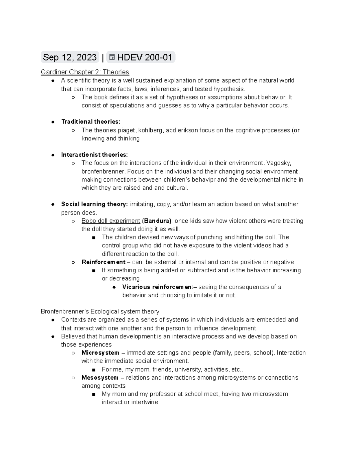 Notes - HDEV 200-01 - Sep 12, 2023 | HDEV 200- Gardiner Chapter 2 ...