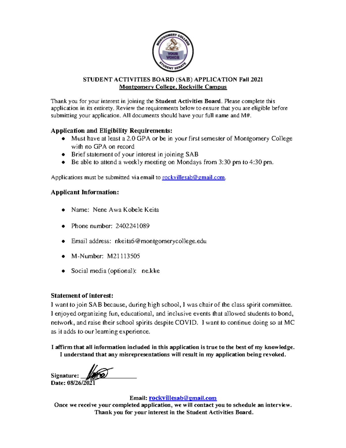 Engis nidnd nidnd nidn - STUDENT ACTIVITIES BOARD (SAB) APPLICATION ...