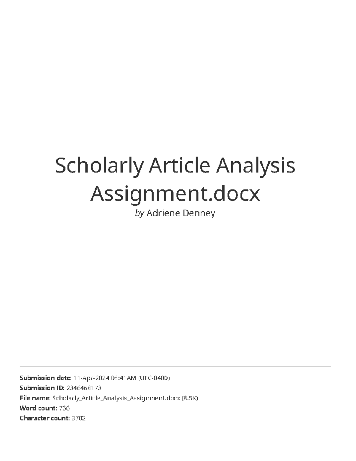 scholarly article analysis assignment template rev