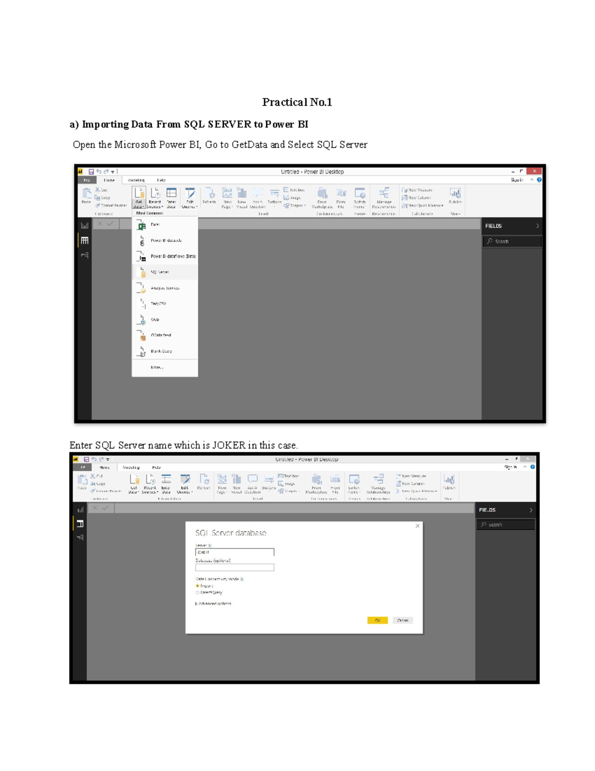 BI123 - Practical No. a) Importing Data From SQL SERVER to Power BI ...