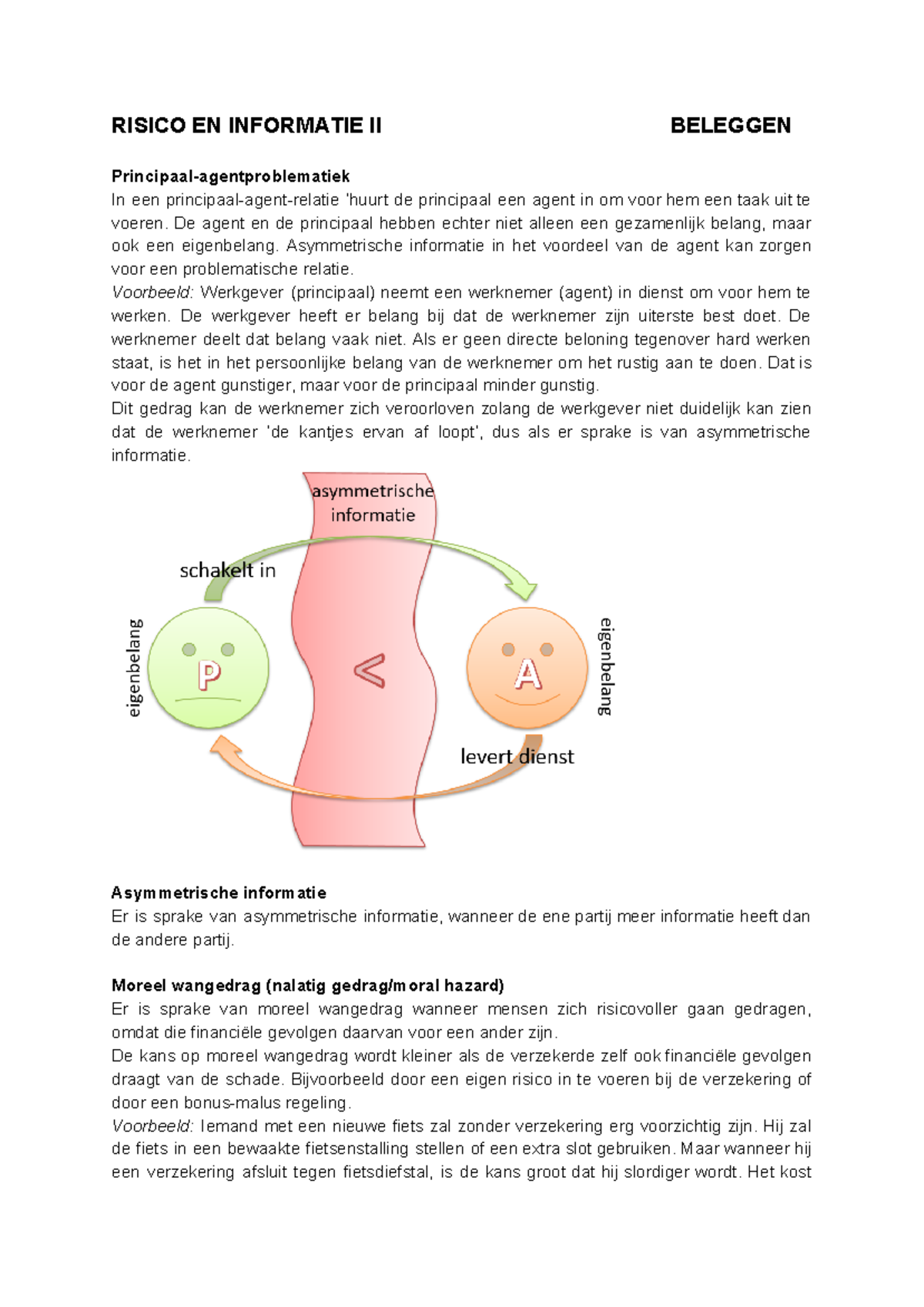 Economie risico & informatie II - RISICO EN INFORMATIE II BELEGGEN ...