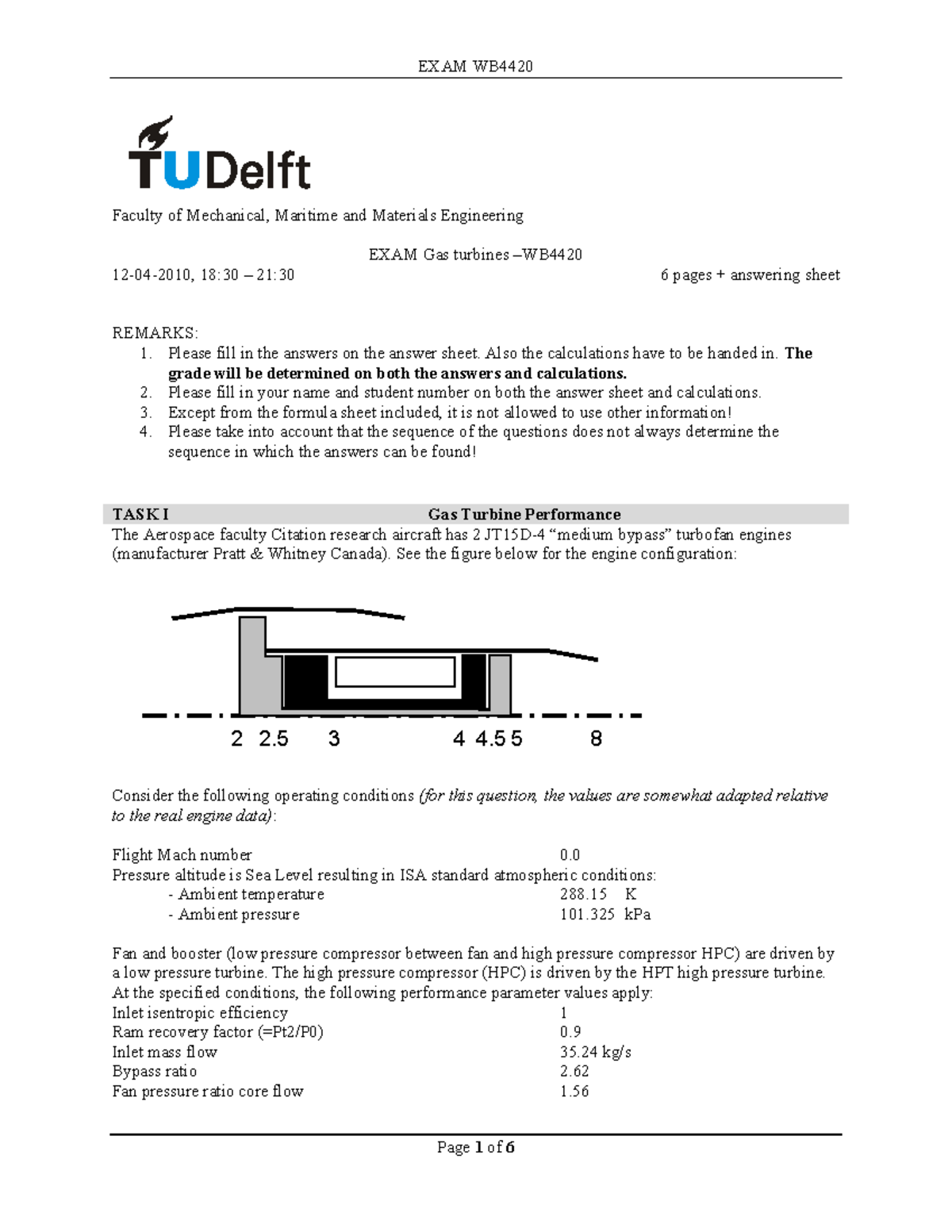 Exam 12 April 2010, questions Faculty of Mechanical, Maritime and
