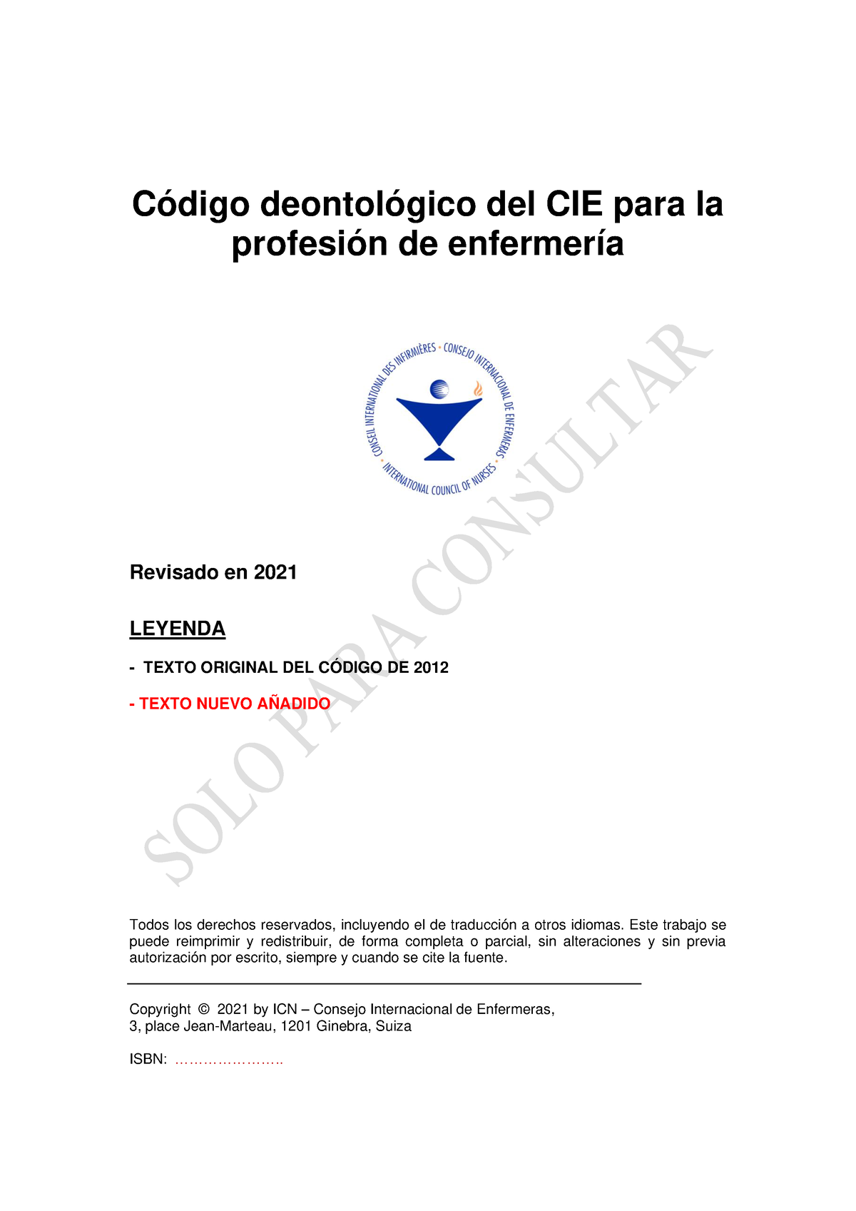 Còdigo Deontolòlogico CIE - Código Deontológico Del CIE Para La ...