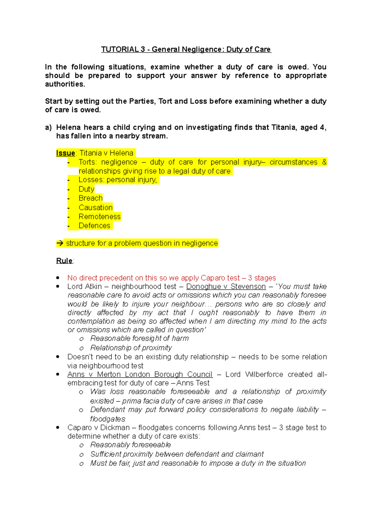 tort-tutorial-3-duty-of-care-tutorial-3-general-negligence-duty