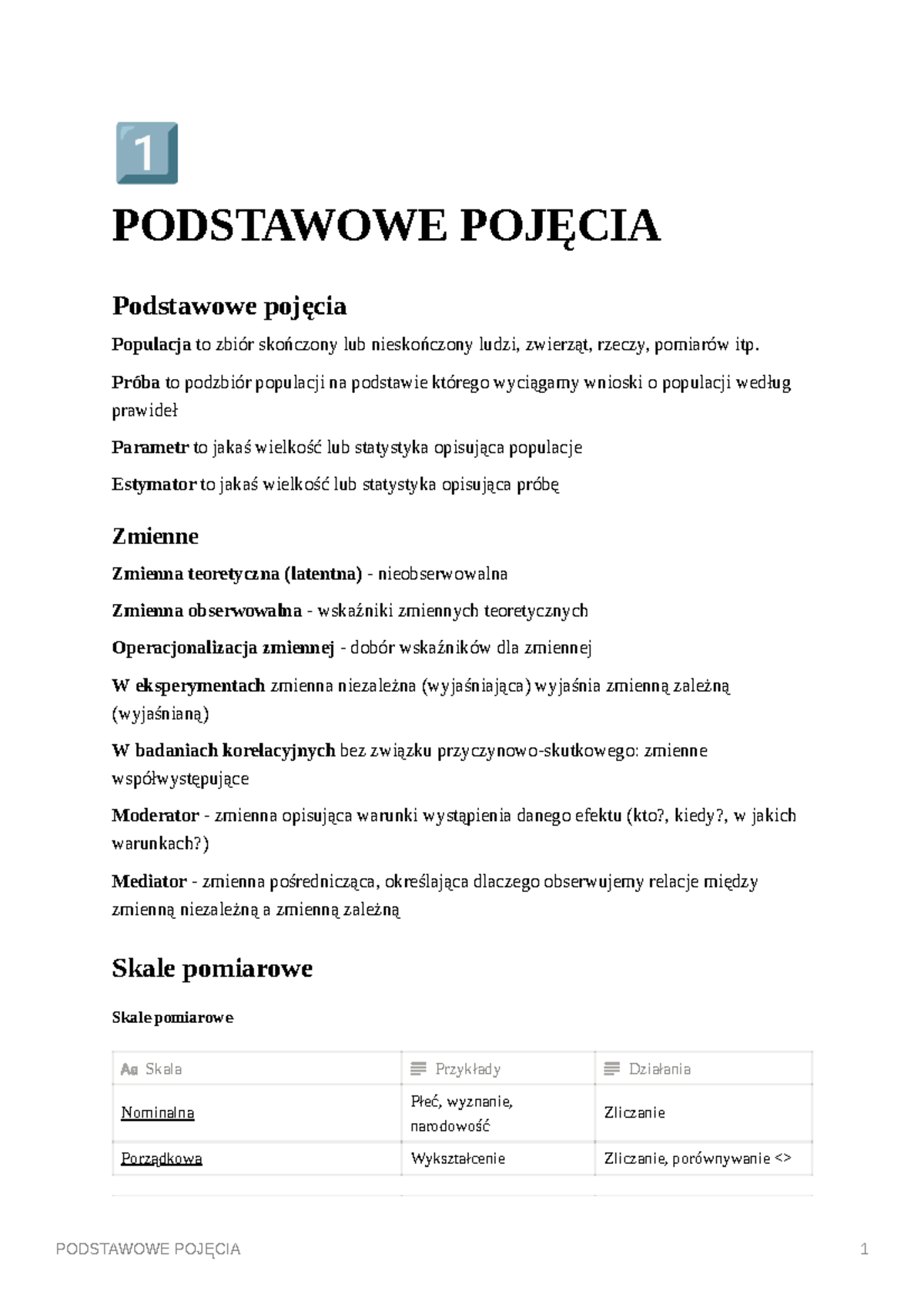 Podstawowe Pojęcia - PODSTAWOWE POJĘCIA 1 ° PODSTAWOWE POJĘCIA