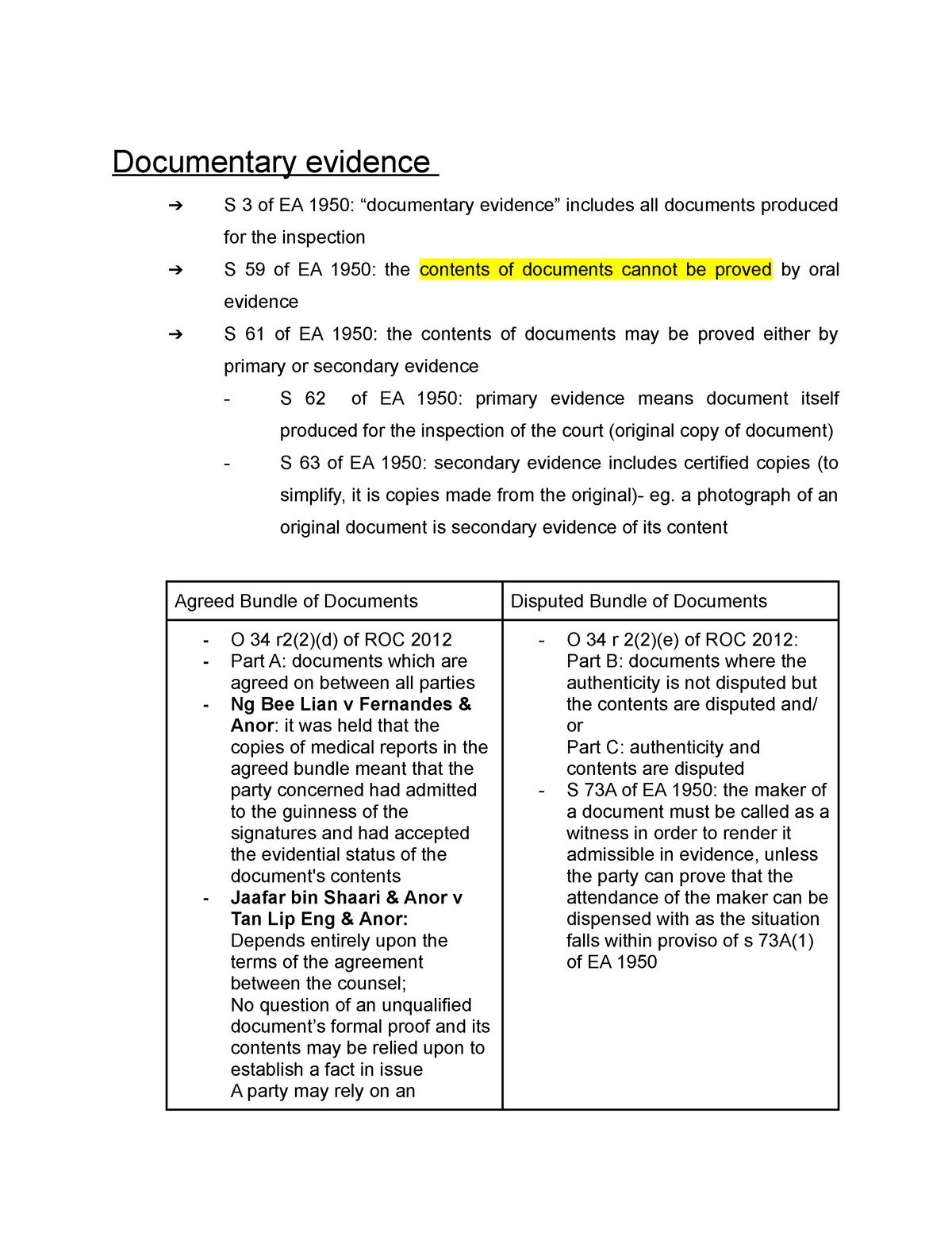 Chapter 1 Procedure Of Aducing Evidence - Documentary Evidence S 3 Of ...