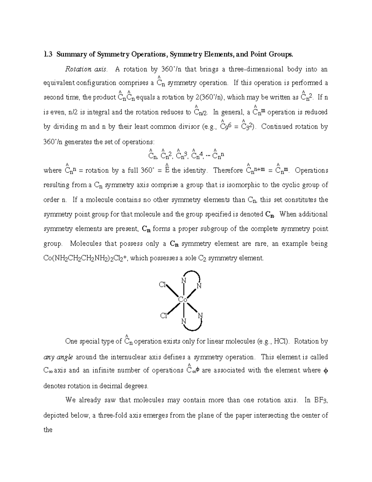 Chap1B - Introduction Symmetry Operations - 1 Summary Of Symmetry ...