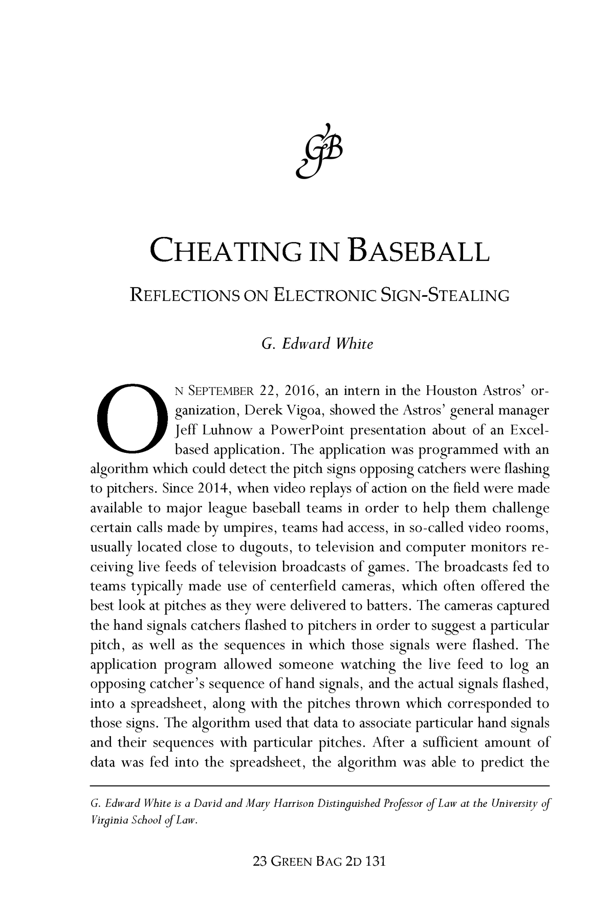 cheating in baseball essay