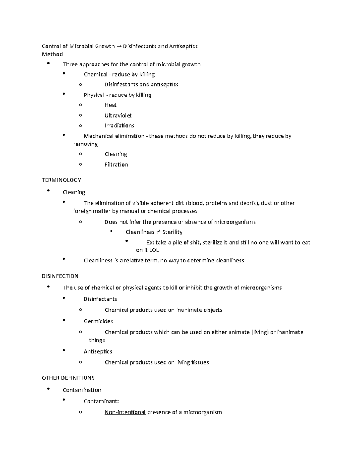 Lecture notes, lecture 8 - Control of microbial growthjohn basso ...
