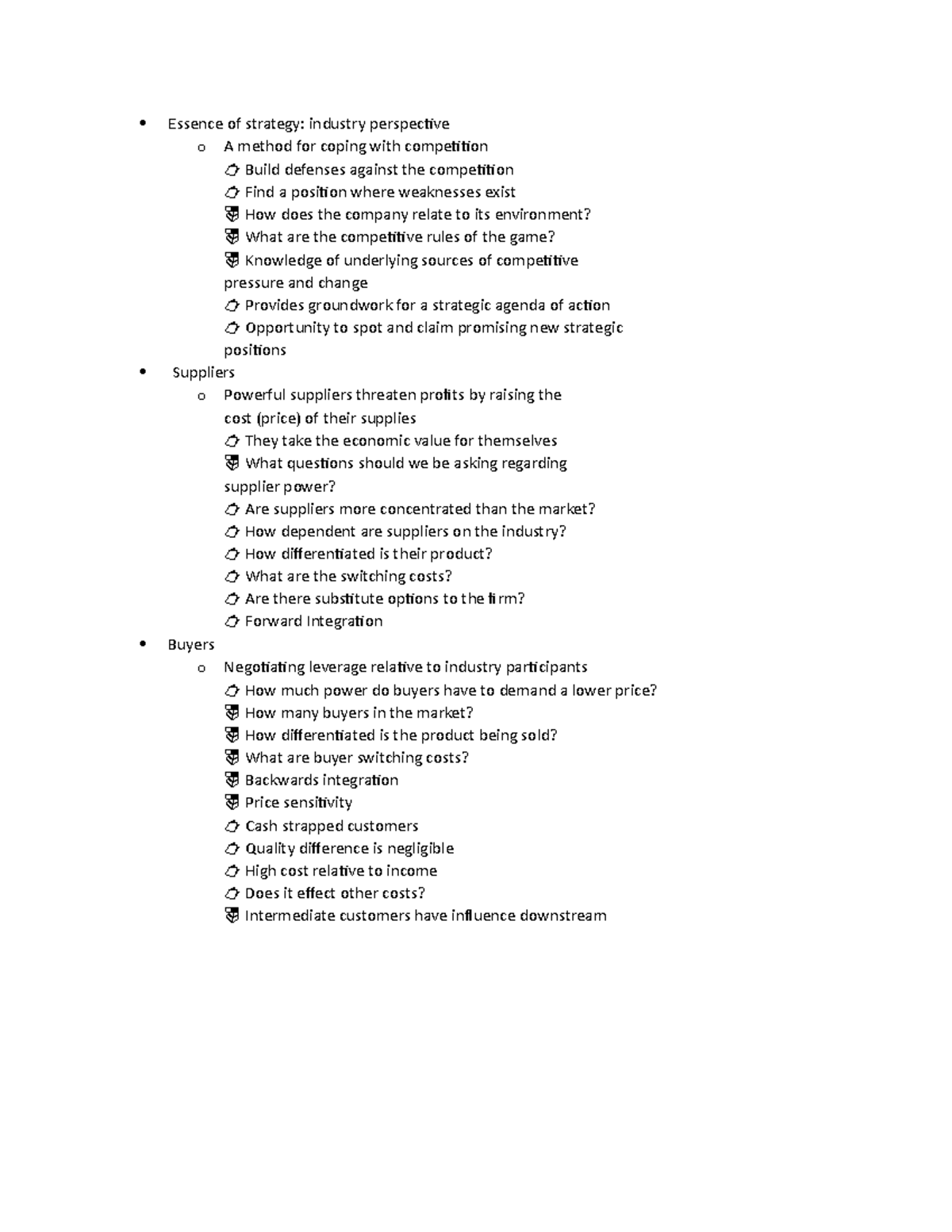 Five Forces Continued Lecture 8 - Essence Of Strategy: Industry 