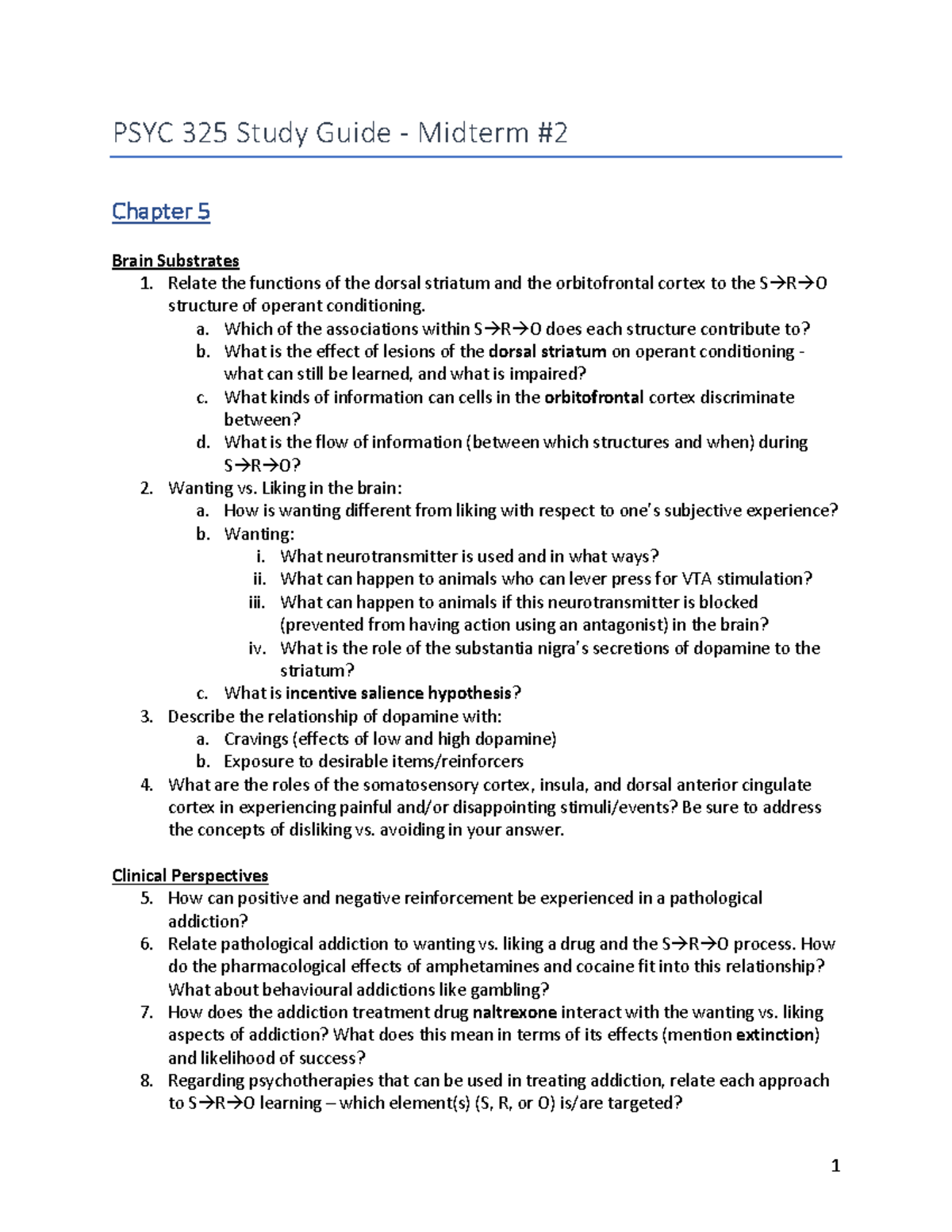 325 Midterm 2 Study Guide - PSYC 325 Study Guide Midterm Chapter 5 ...