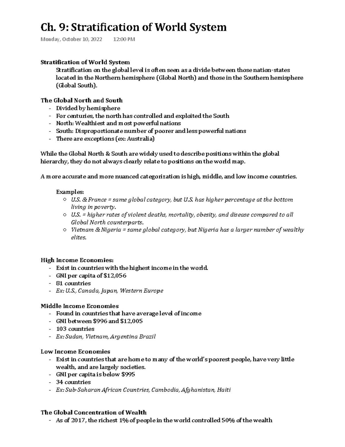 Stratification of World System - Stratification of World System ...