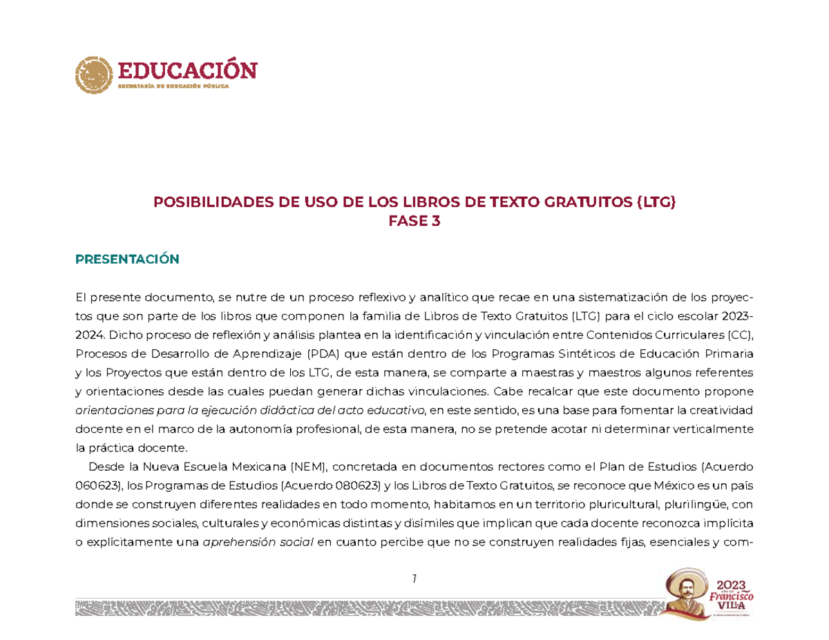 Posibilidades de uso de LTG Fase 3 - POSIBILIDADES DE USO DE LOS LIBROS ...