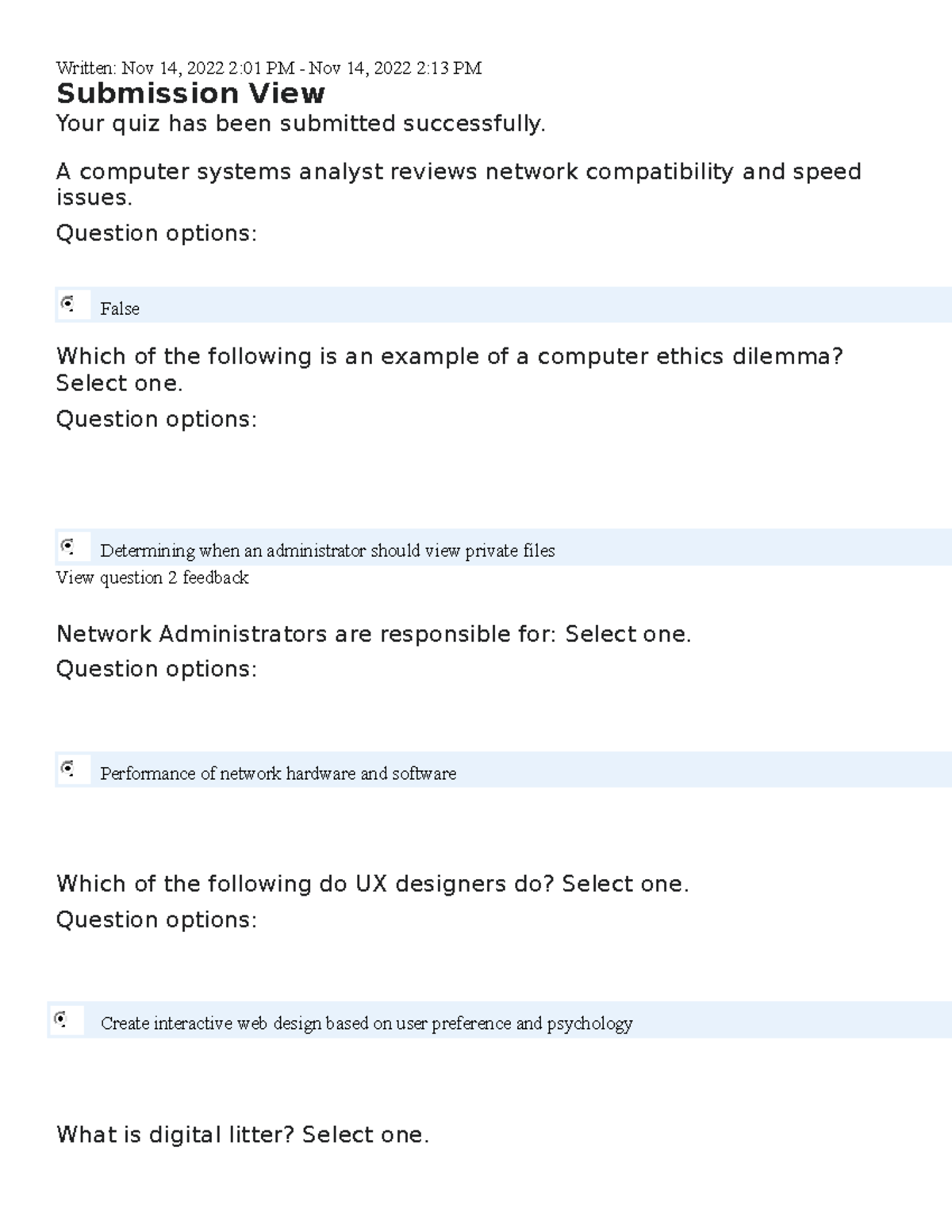 4-0 Check Your Knowledge - Written: Nov 14, 2022 2:01 PM - Nov 14, 2022 ...