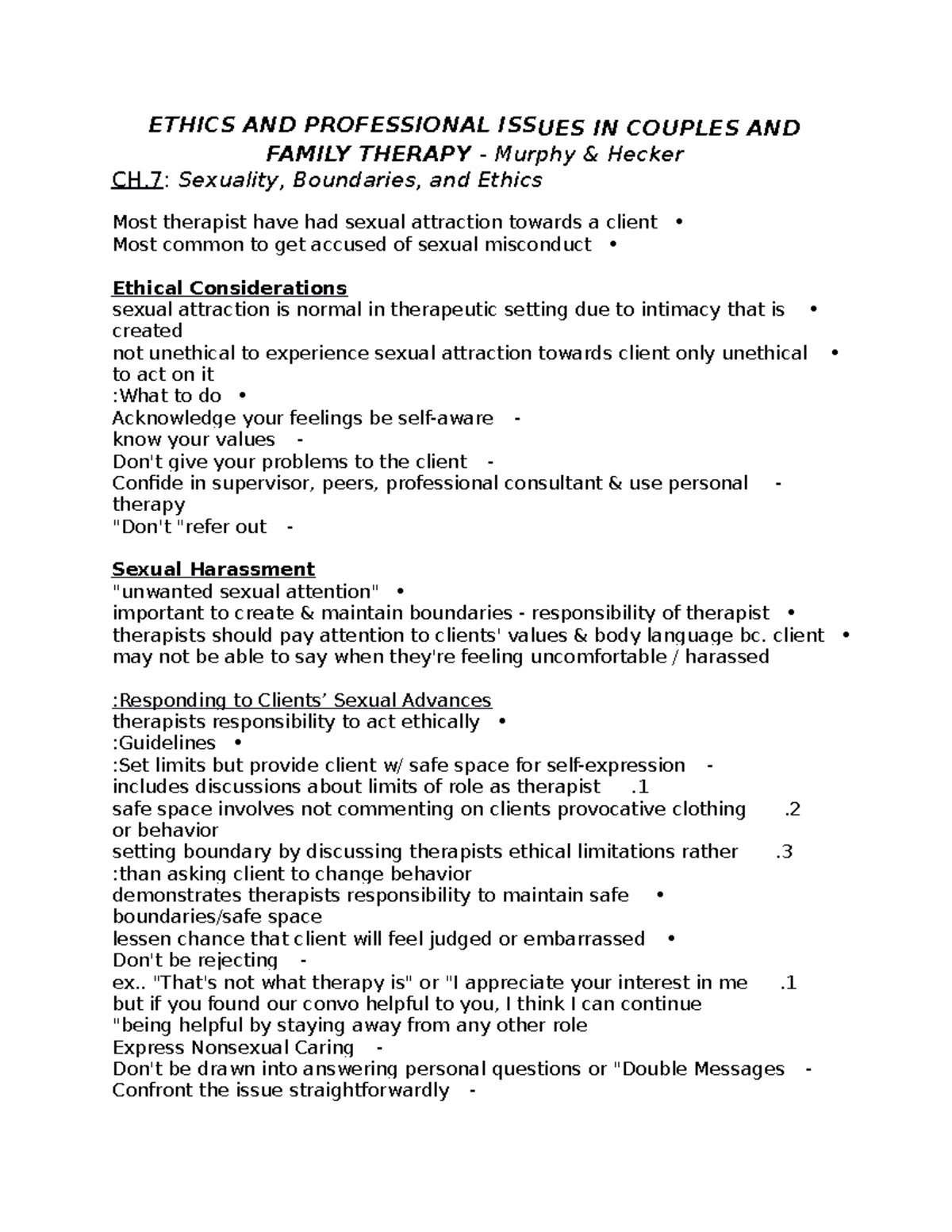 Ch. 7 Murphy and Hecker - Ethics and Professional Issues in Couple and ...