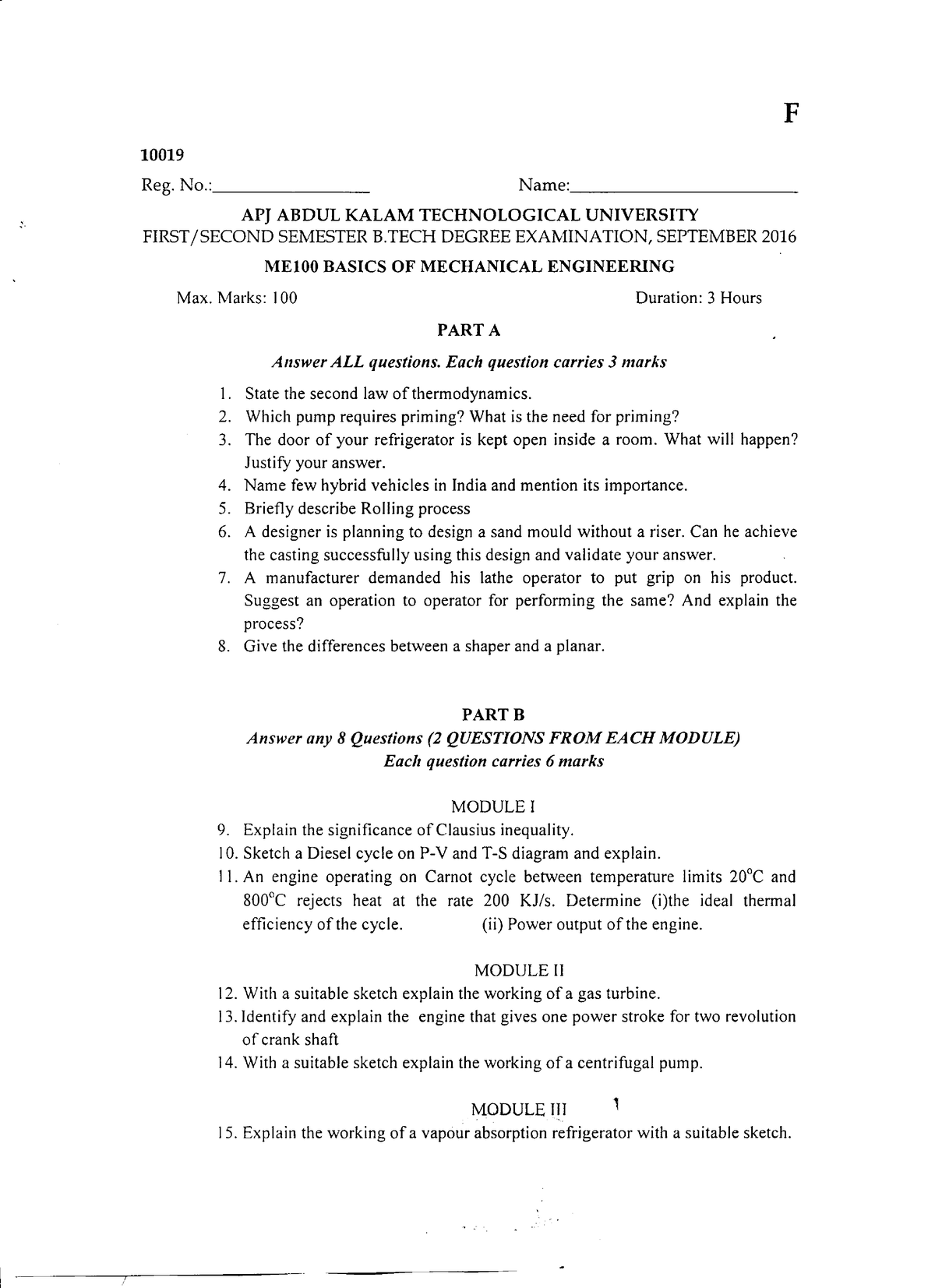 Me100 basics of mechanical engg sept 2016 - Basics Of Civil ...