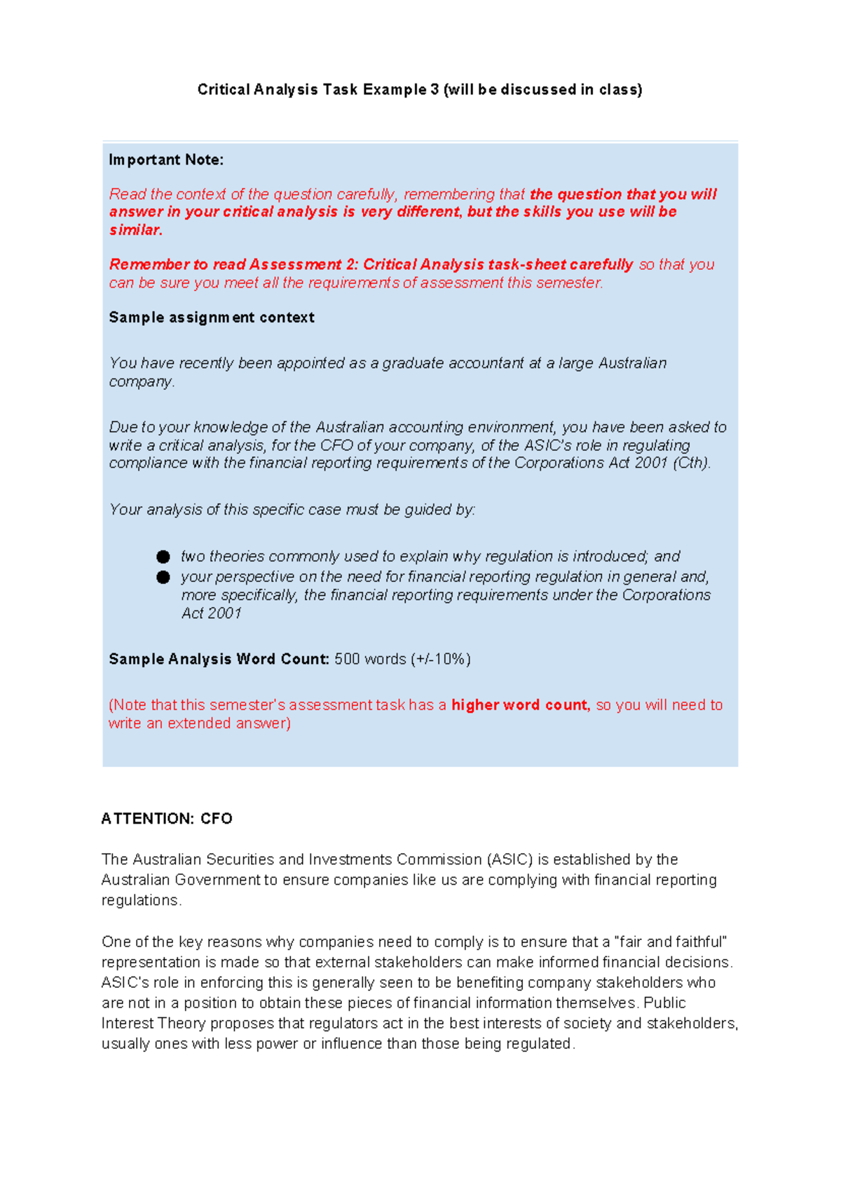 Critical Analysis Exemplar 3 - Critical Analysis Task Example 3 (will ...