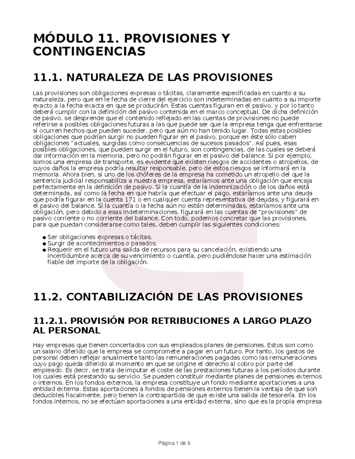 Modulo 11 Provisiones Y Contingencias - MÓDULO 11. PROVISIONES Y ...