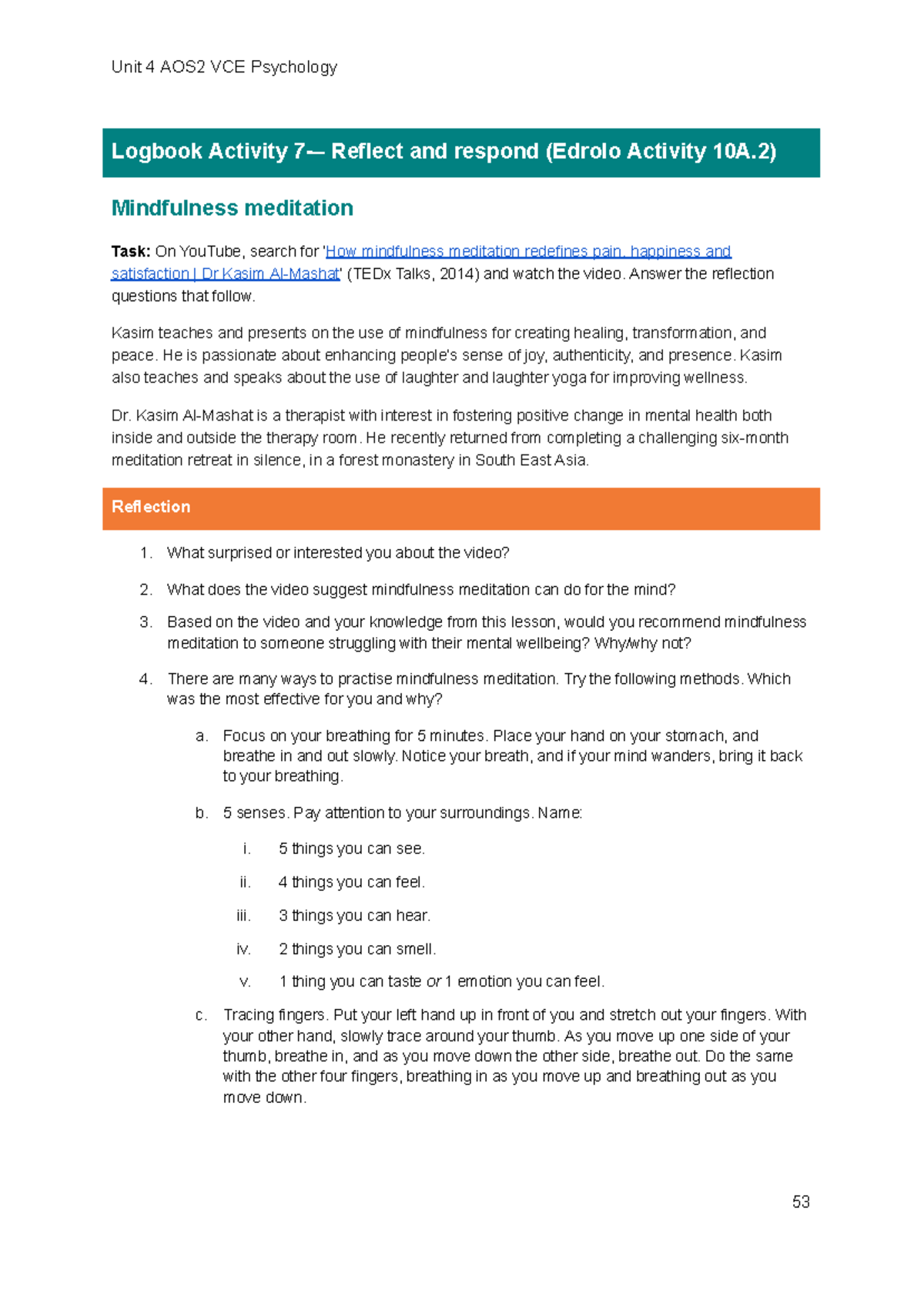 Guidebooklogbook 7and8 - Logbook Activity 7-– Reflect and respond ...