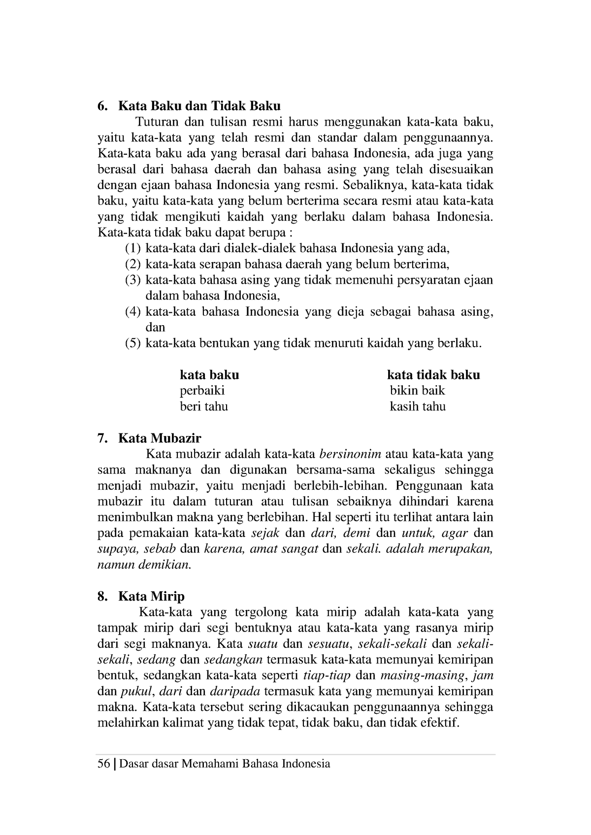 Dasa Dasar Memahami Bahasa Indonesia Pdf-63 - 56 | Dasar Dasar Memahami ...