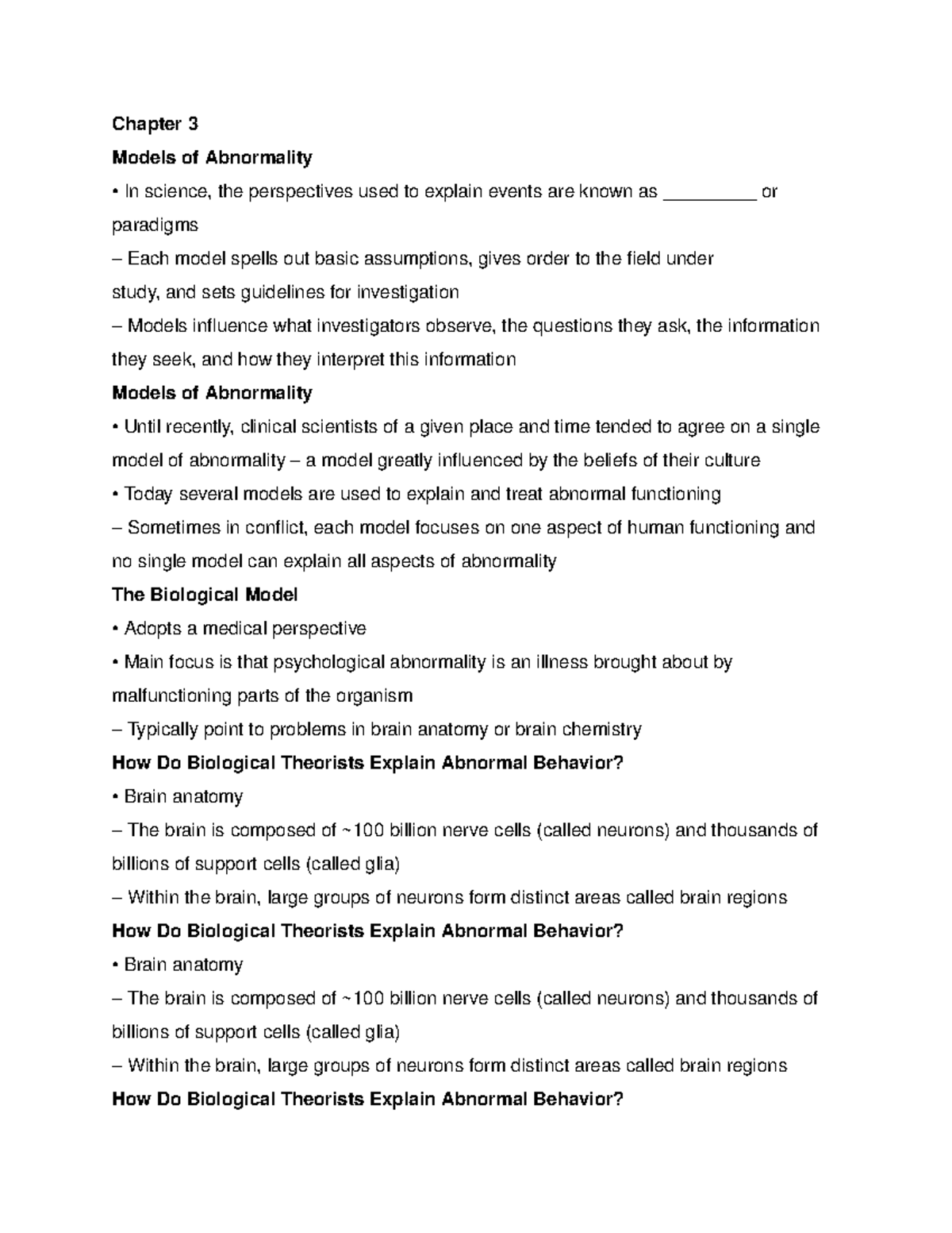 Chapter 3 - Chapter 3 Models Of Abnormality In Science, The ...