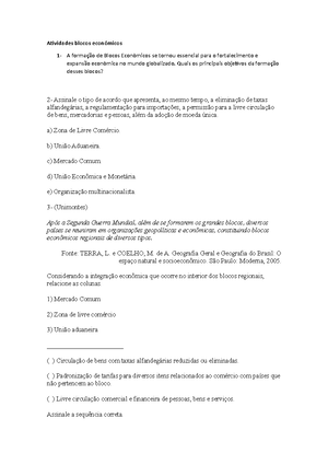 Sondagem DE Geografia - 1- Qual Meio De Transporte é Mais Adequado Para ...