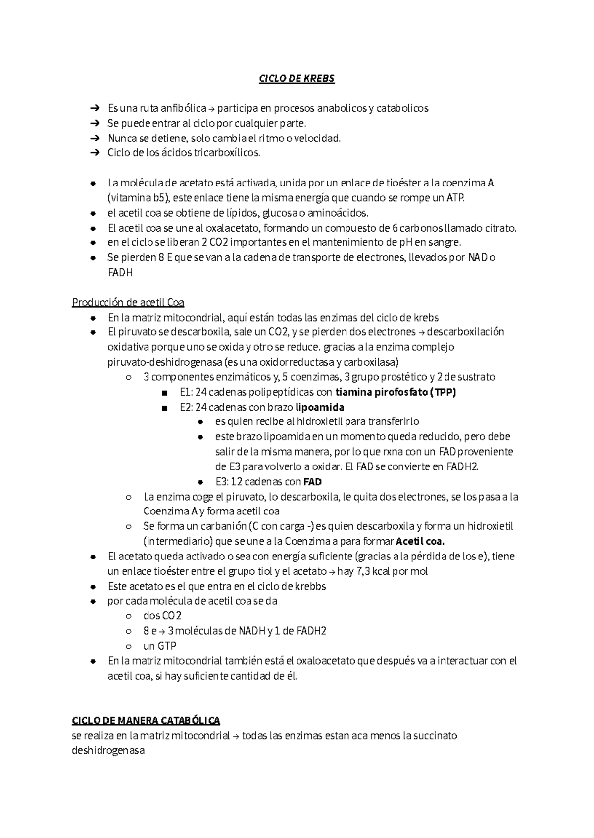 Ciclo DE Krebbs - CICLO DE KREBS Es una ruta anfibólica → participa en ...