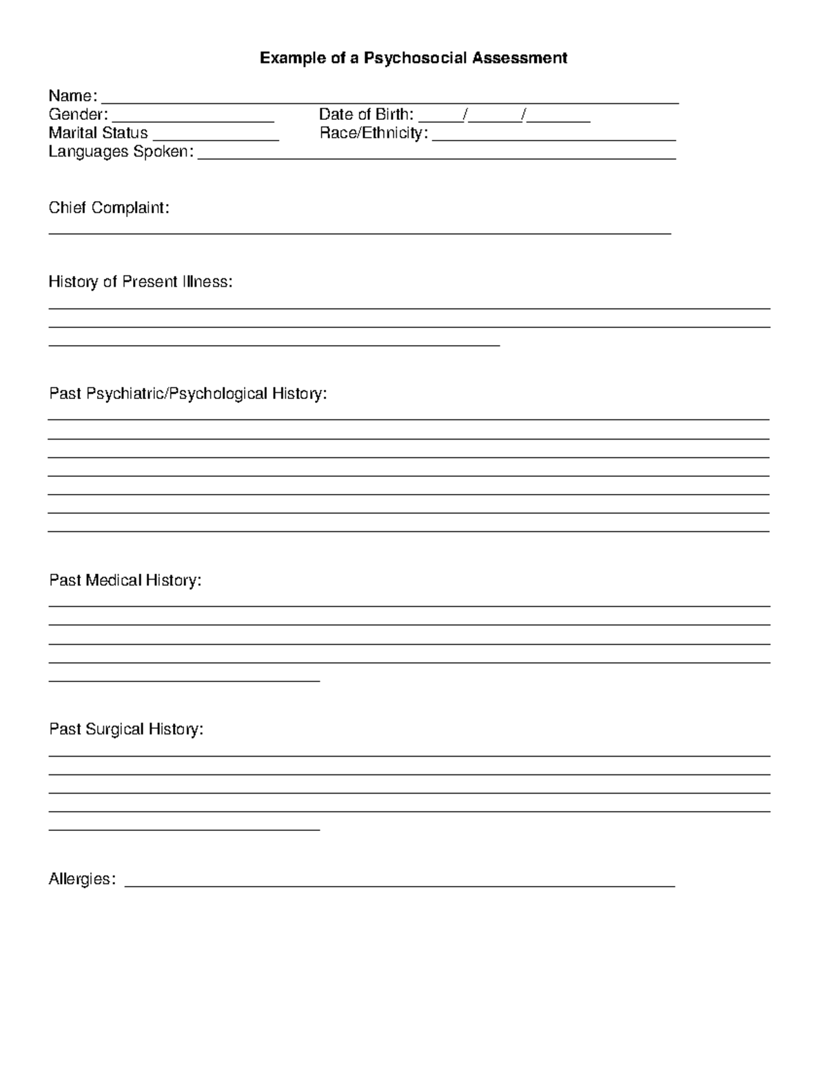 Example-of-a-psychosocial-assessment (CE Fast) - Example of a ...