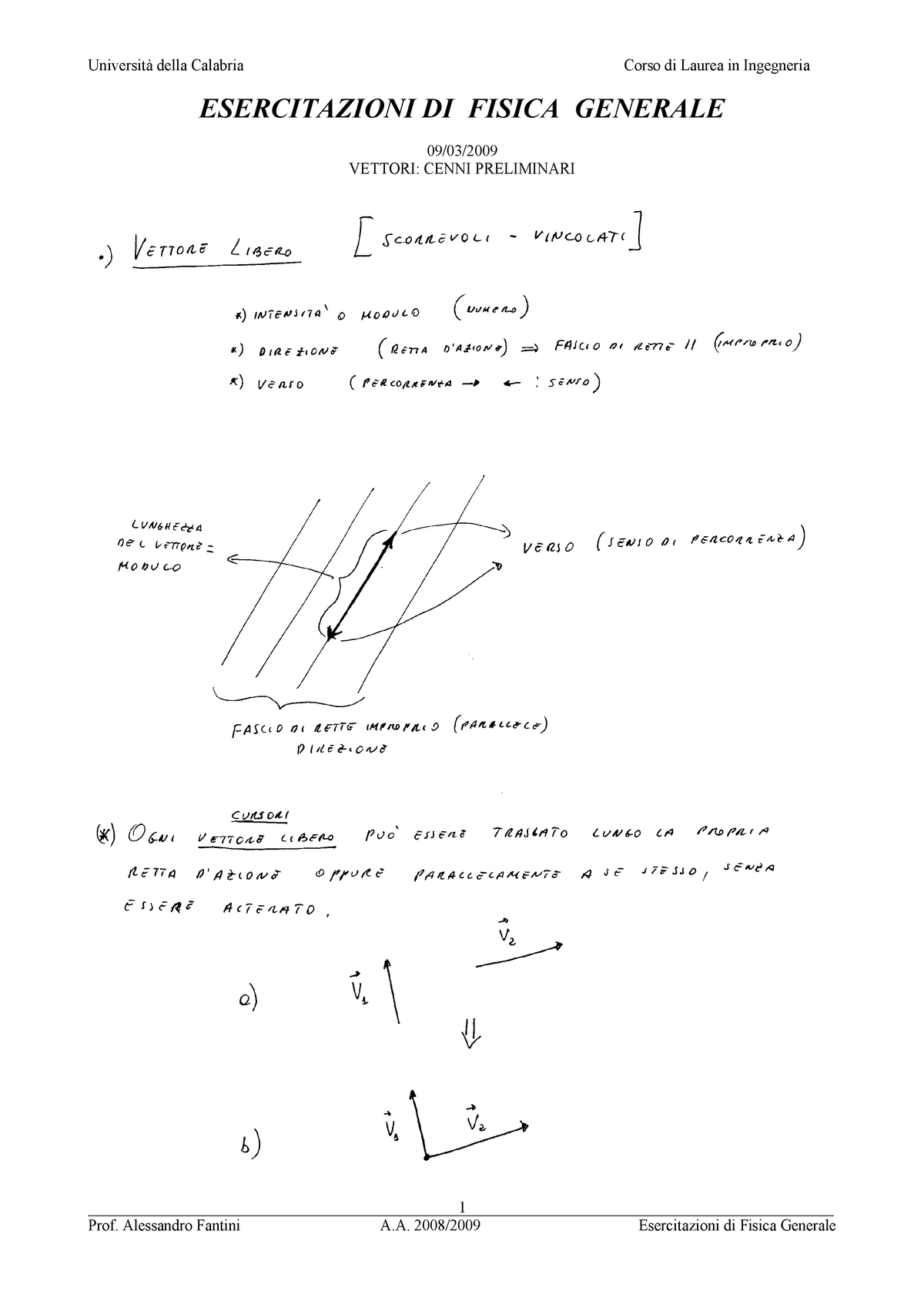 Esercitazione - Vettori - - Studocu