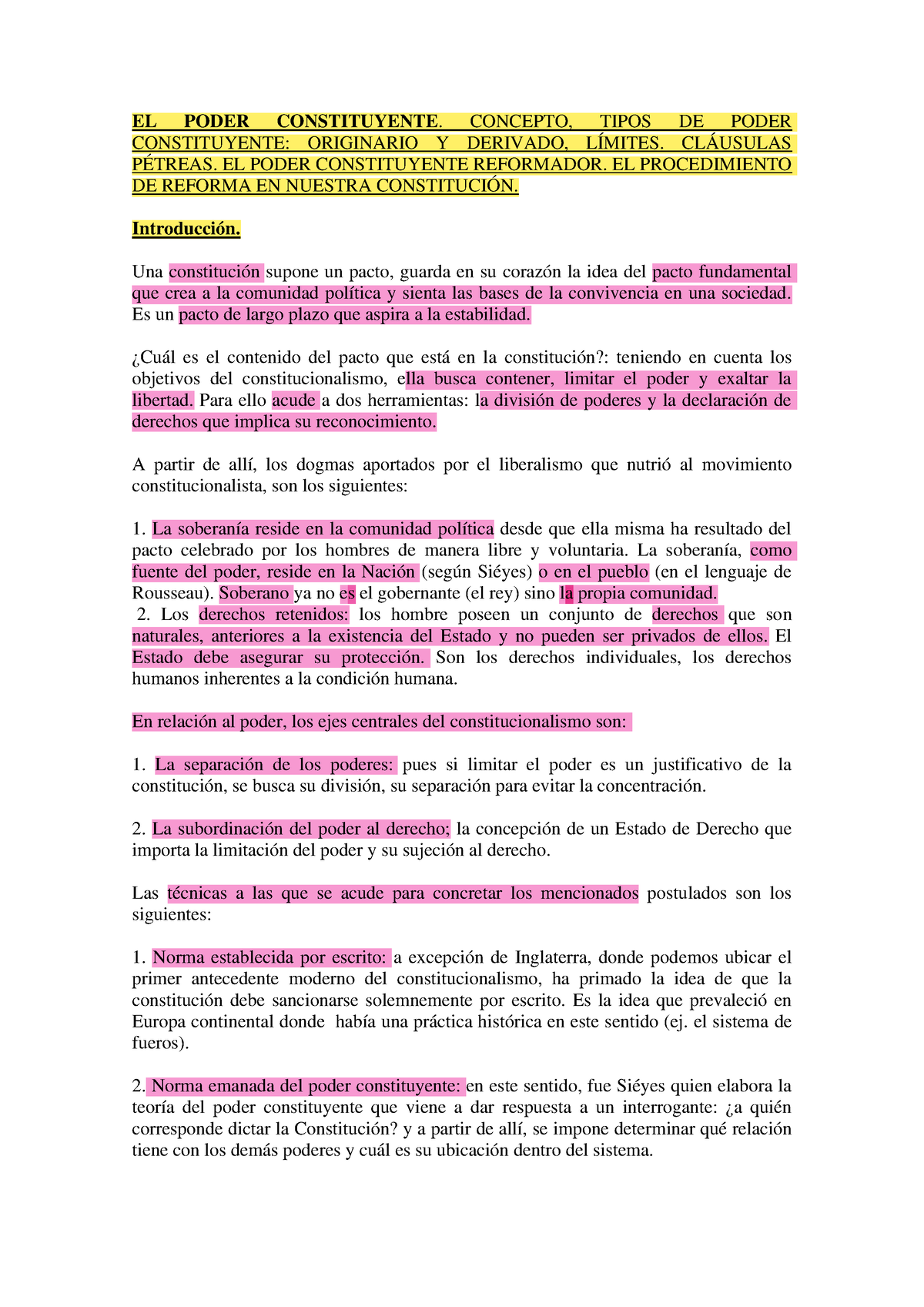 Derecho Constitucional- Poder Constituyente - EL PODER CONSTITUYENTE ...