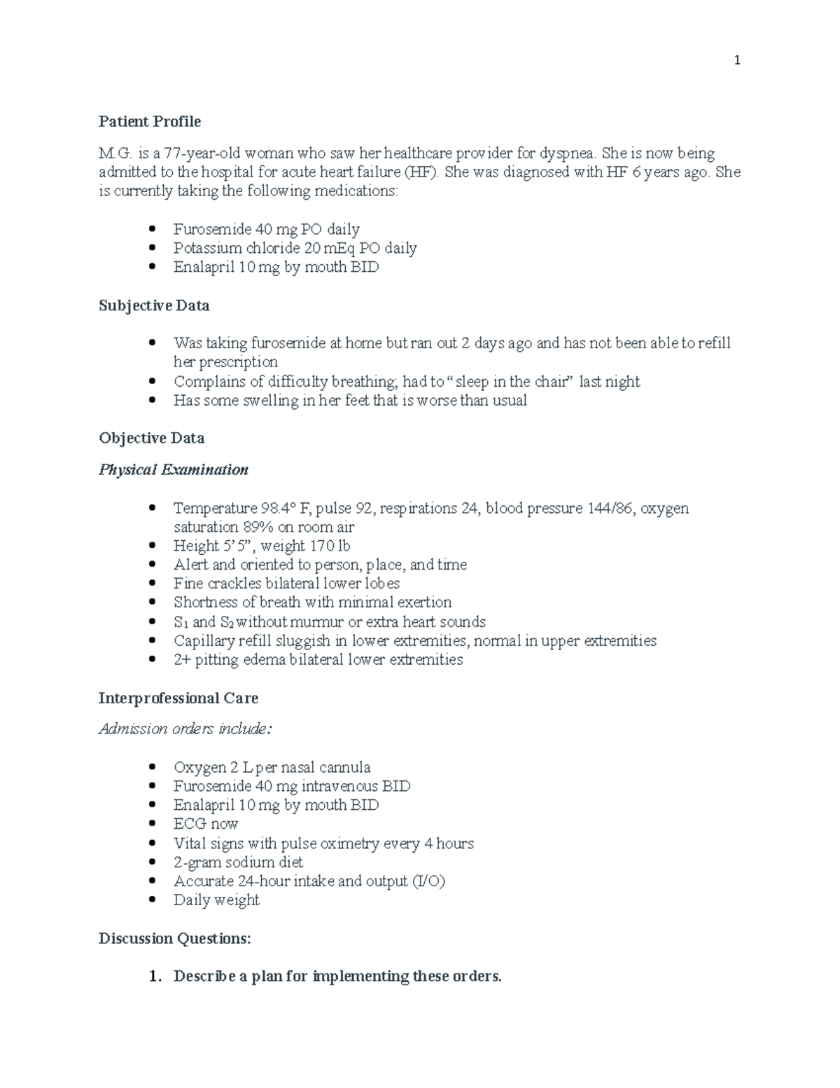 case study for heart failure