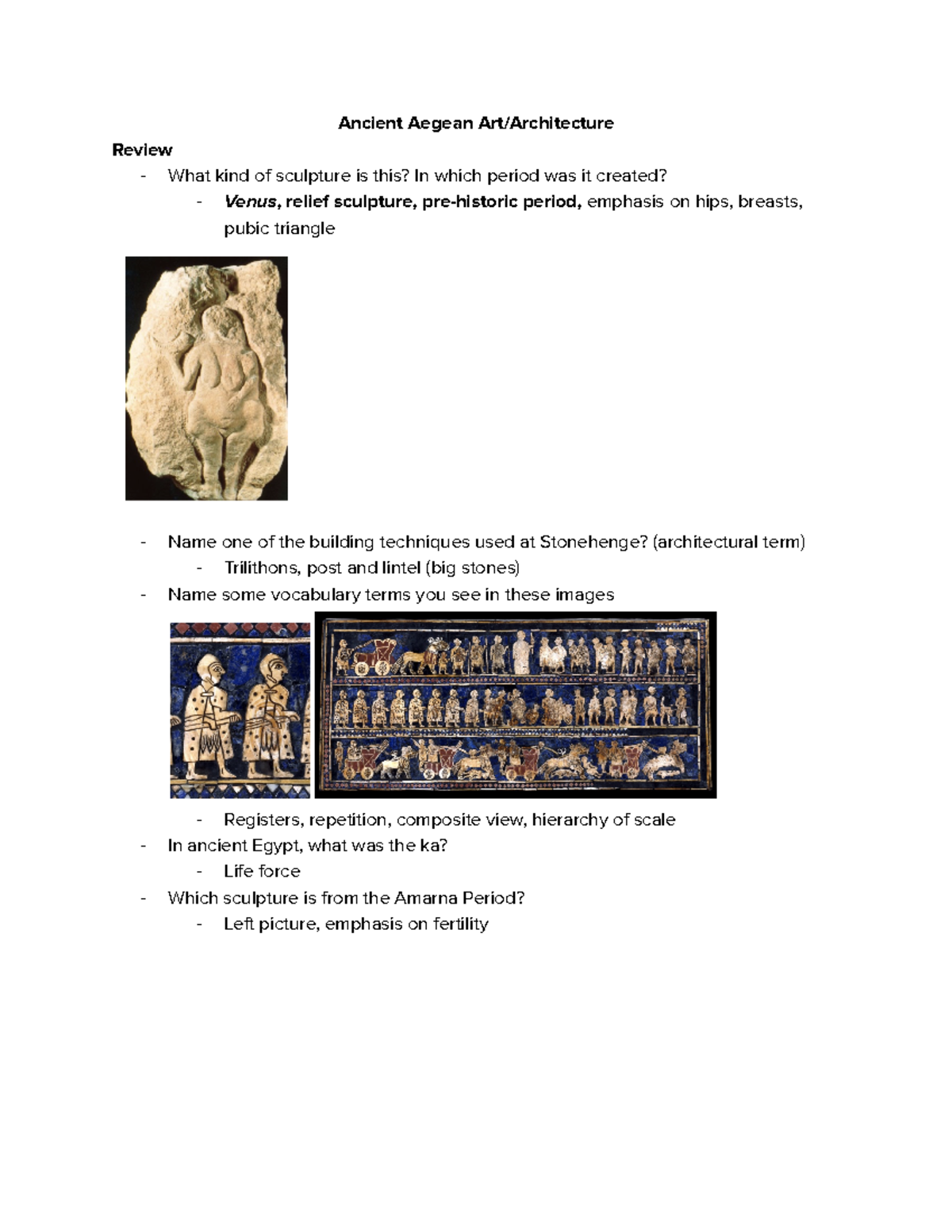 Week 4 Notes - Ancient Aegean Art/Architecture Review What Kind Of ...