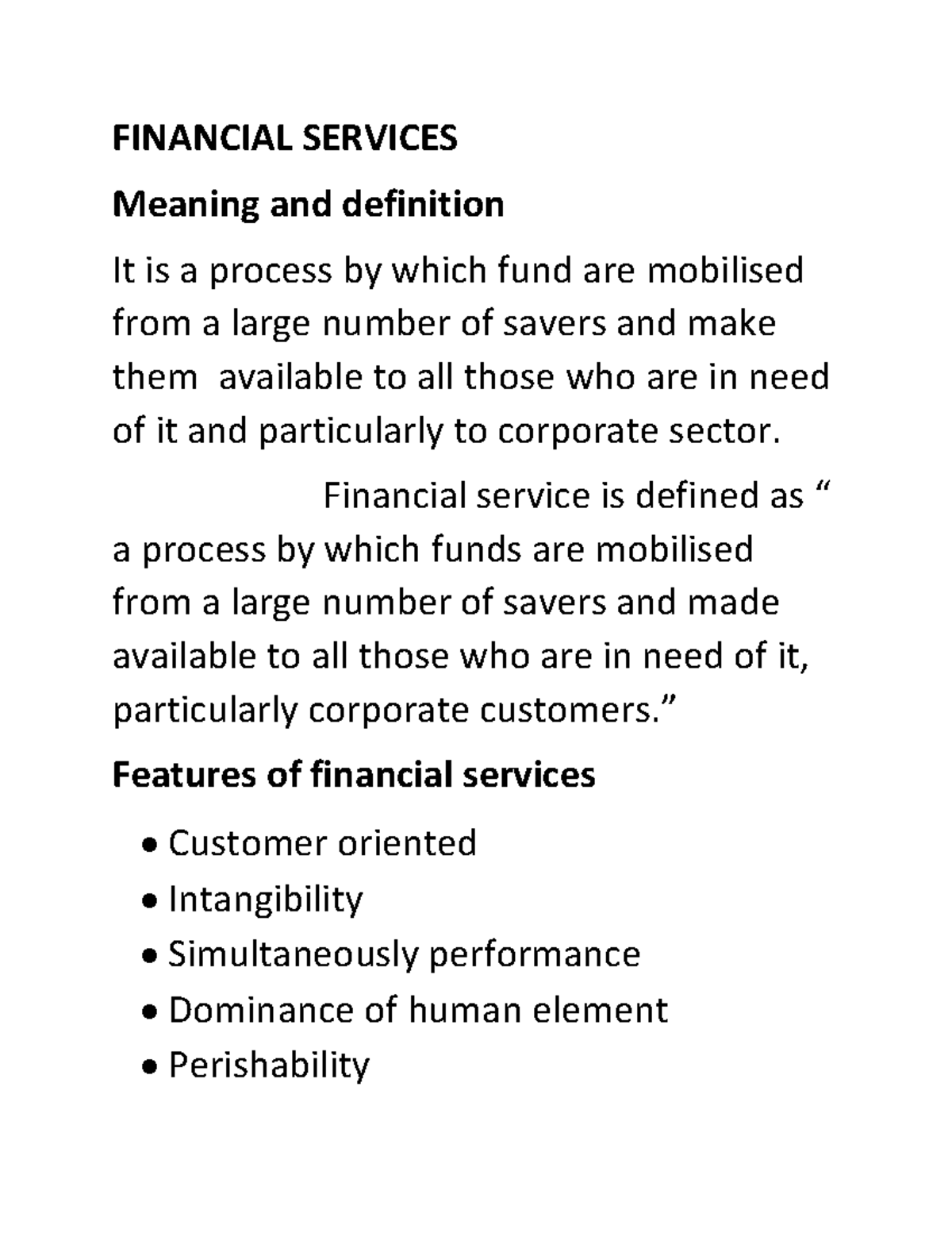 Define The Meaning Of Financial Services