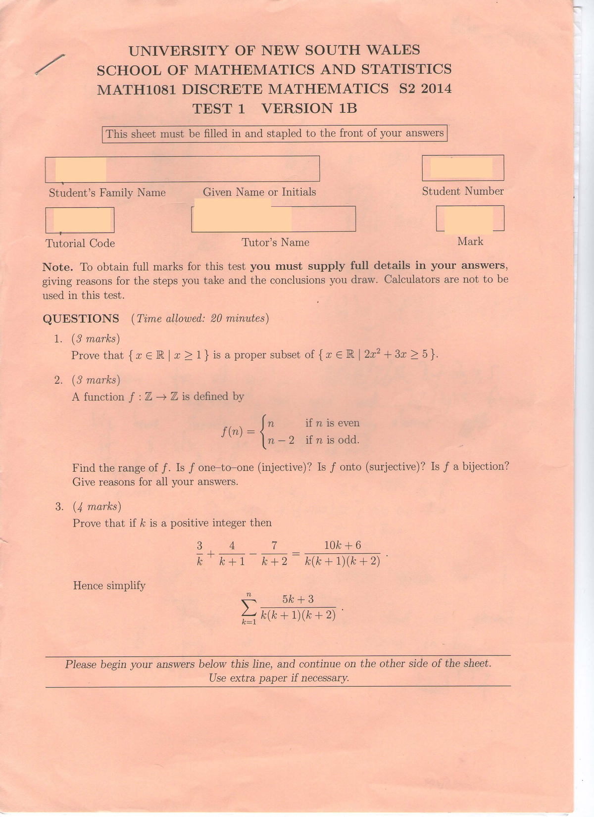 2014 S2 Final Exam - MATH1081 - Studocu