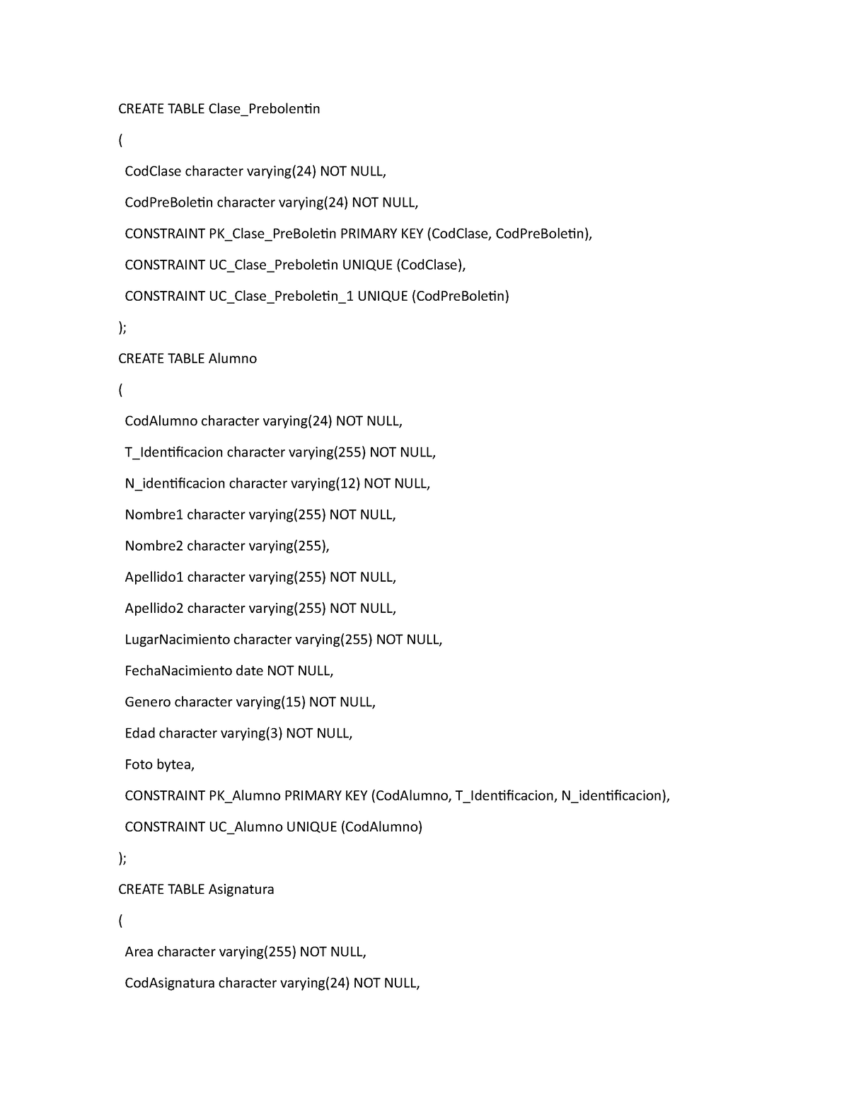 base-de-datos-postgres-sira-create-table-clase-prebolentin-codclase