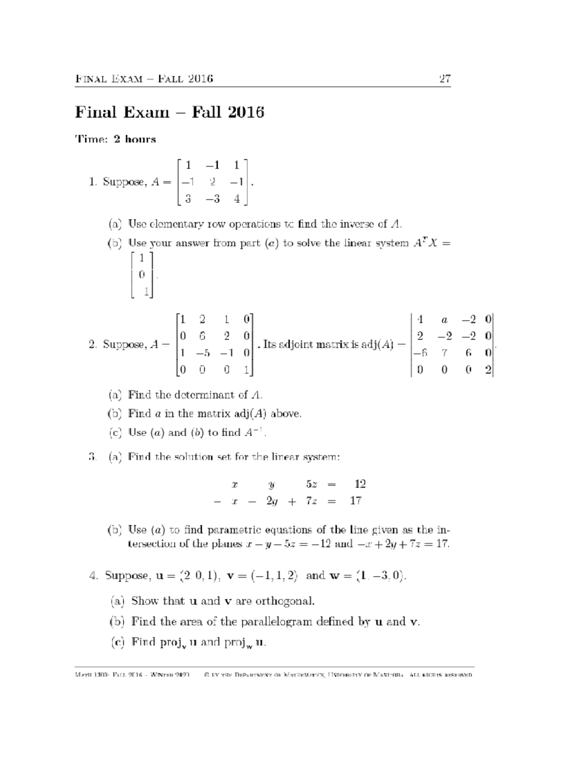 Final Exam Questions - math1300 - Studocu