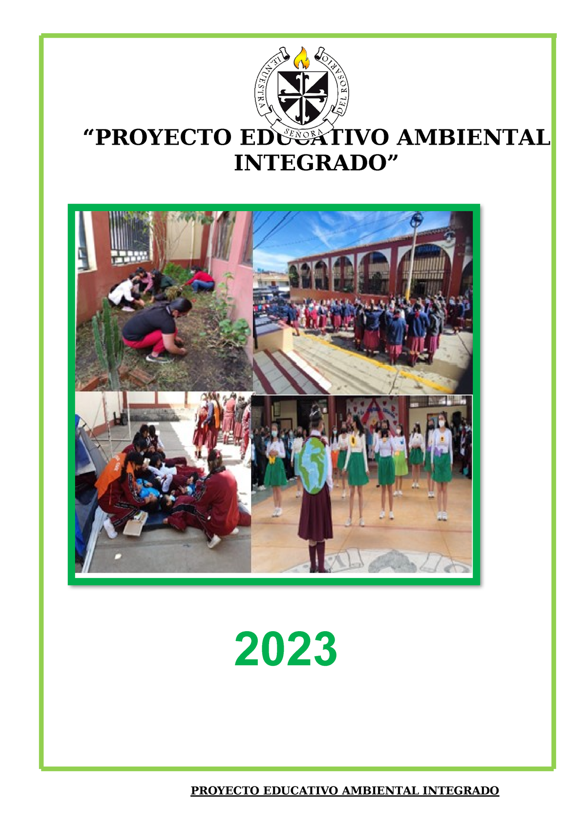 Modelo De Plan Ambiental Integrado “proyecto Educativo Ambiental