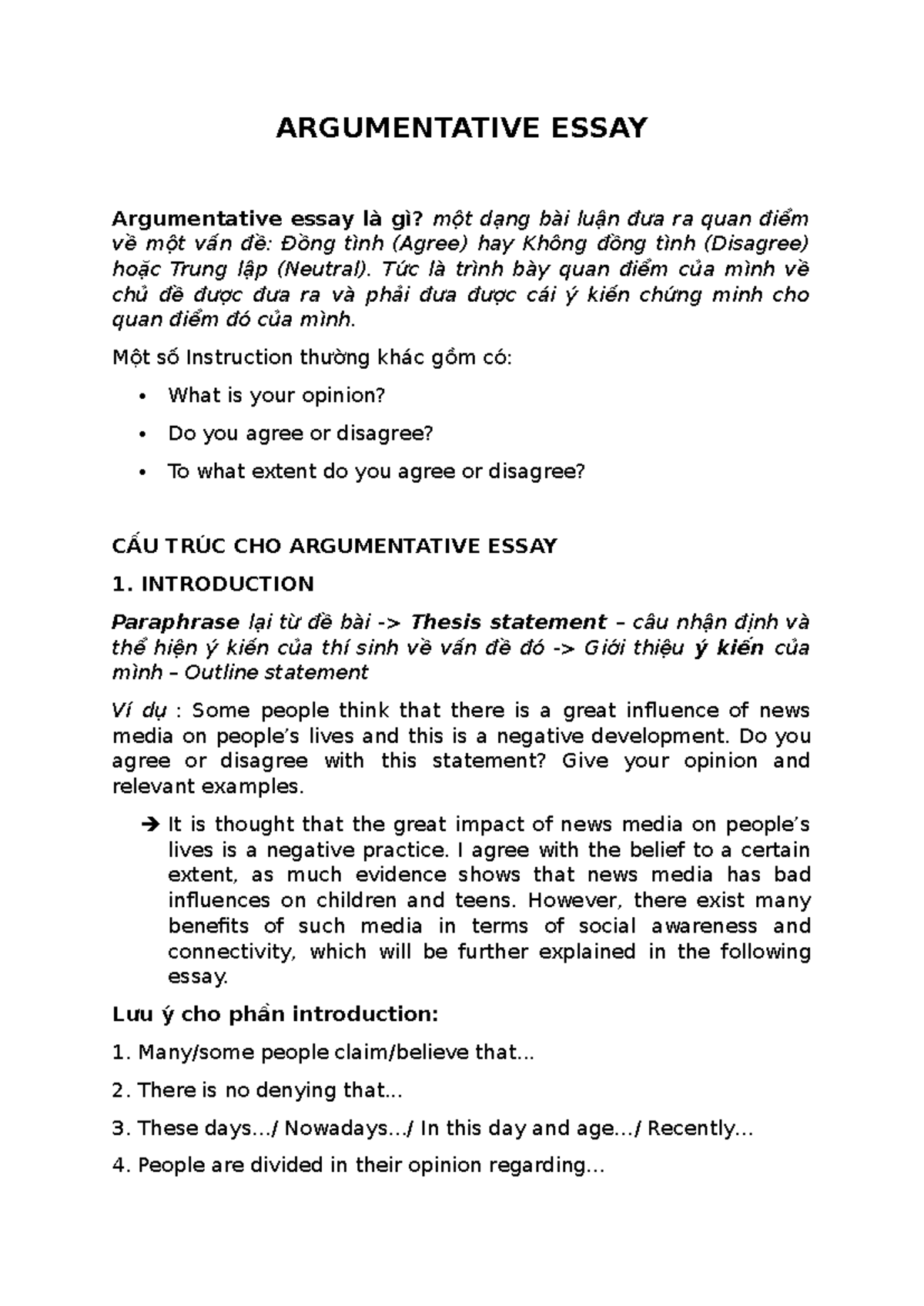 Argumentative Essay - ARGUMENTATIVE ESSAY Argumentative essay là gì ...