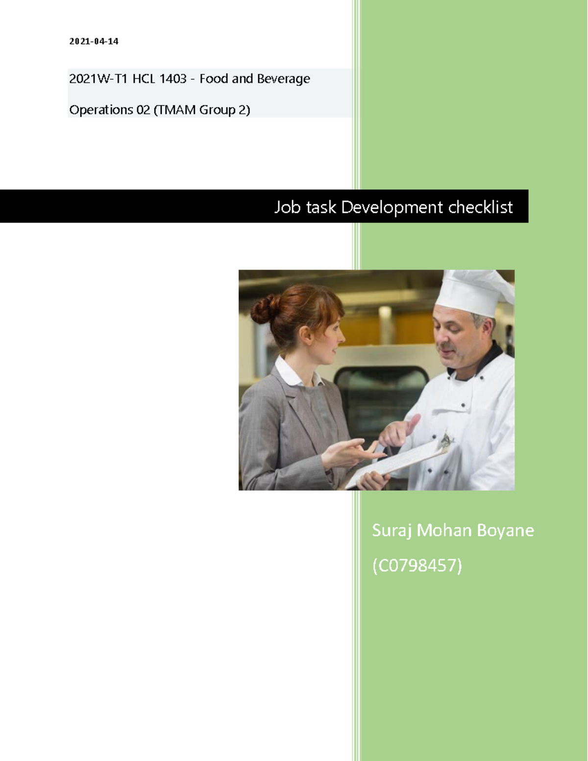 Job task Development checklist - Which department are you interested in ...
