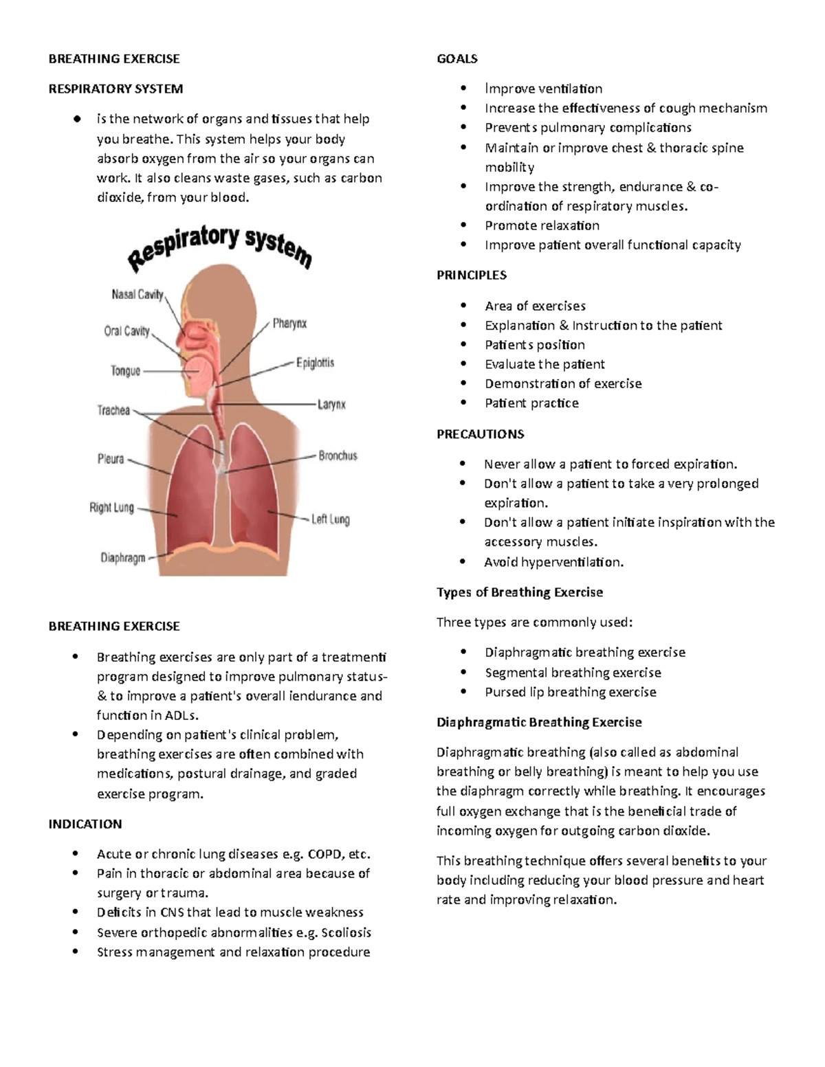 Pe Prefi Rev - Topics Covered Are Breathing Exercises And Range Of 